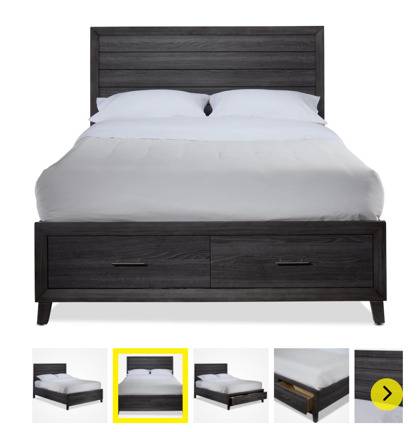 Leon’s Double Bed Frame with Storage Drawers - Dark Grey