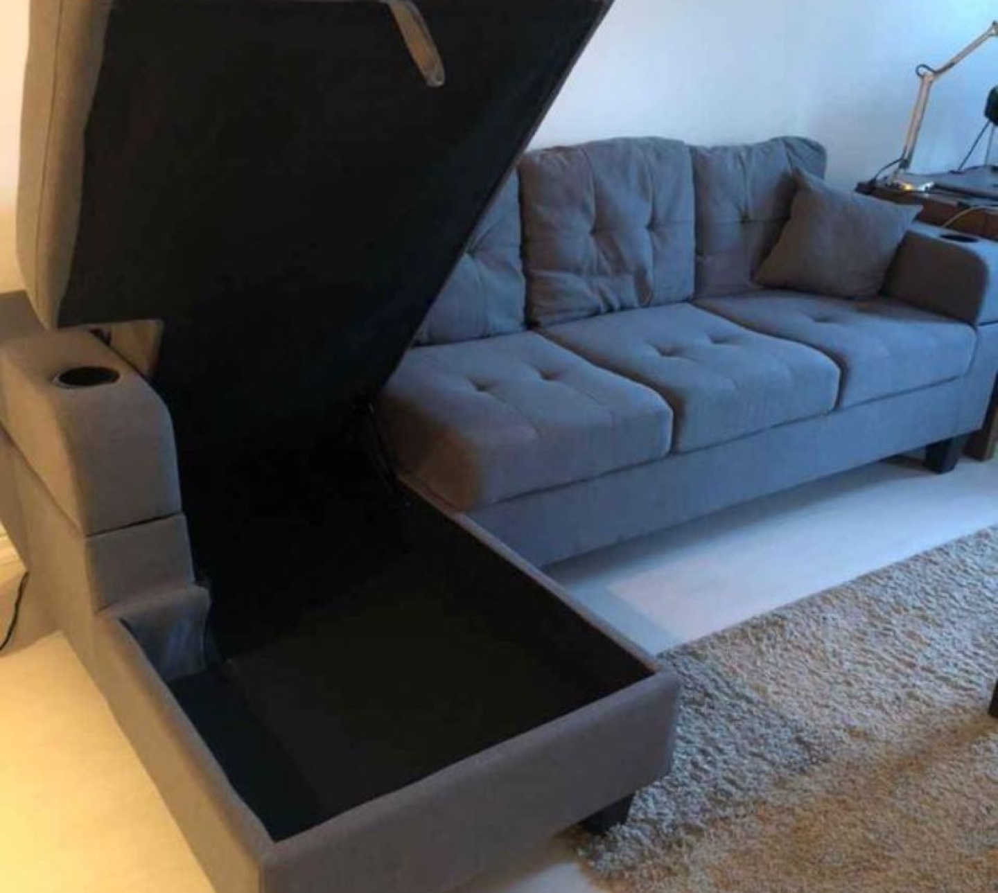 Sectional Sofa with Ottoman - Black delivery included - photo 5