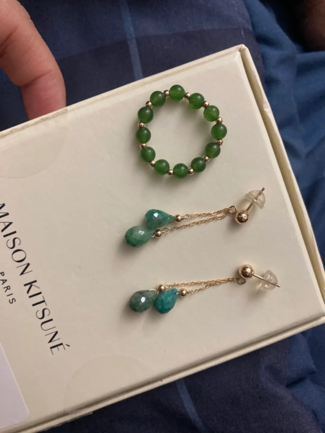 Jade and 14kt gold collection Jewelry Set💎 image indicator(2)