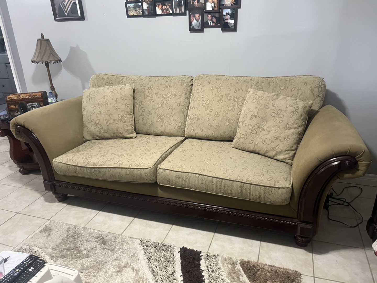 Beige Sofa and Loveseat Set