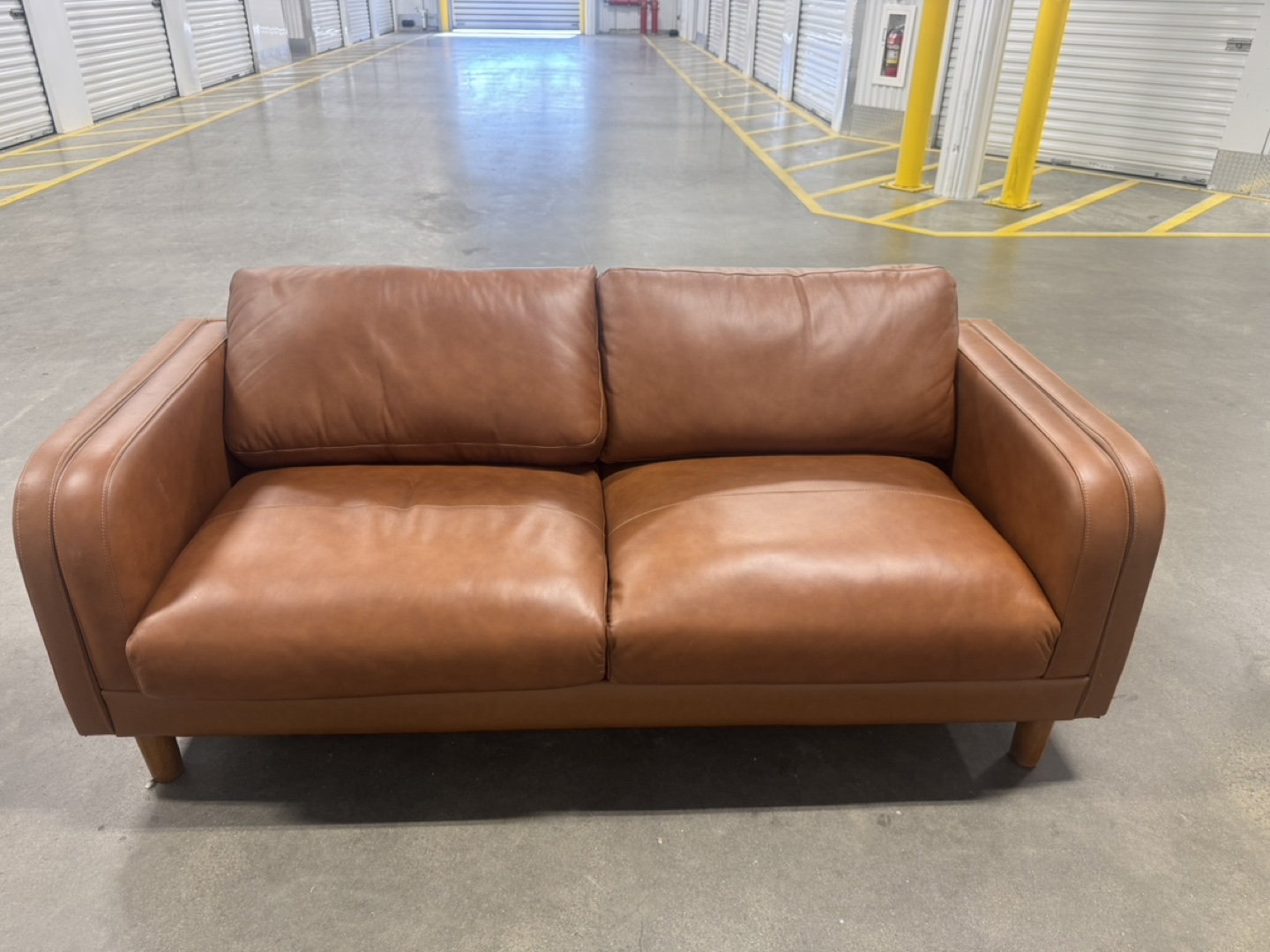 Free delivery Brown Leather Loveseat