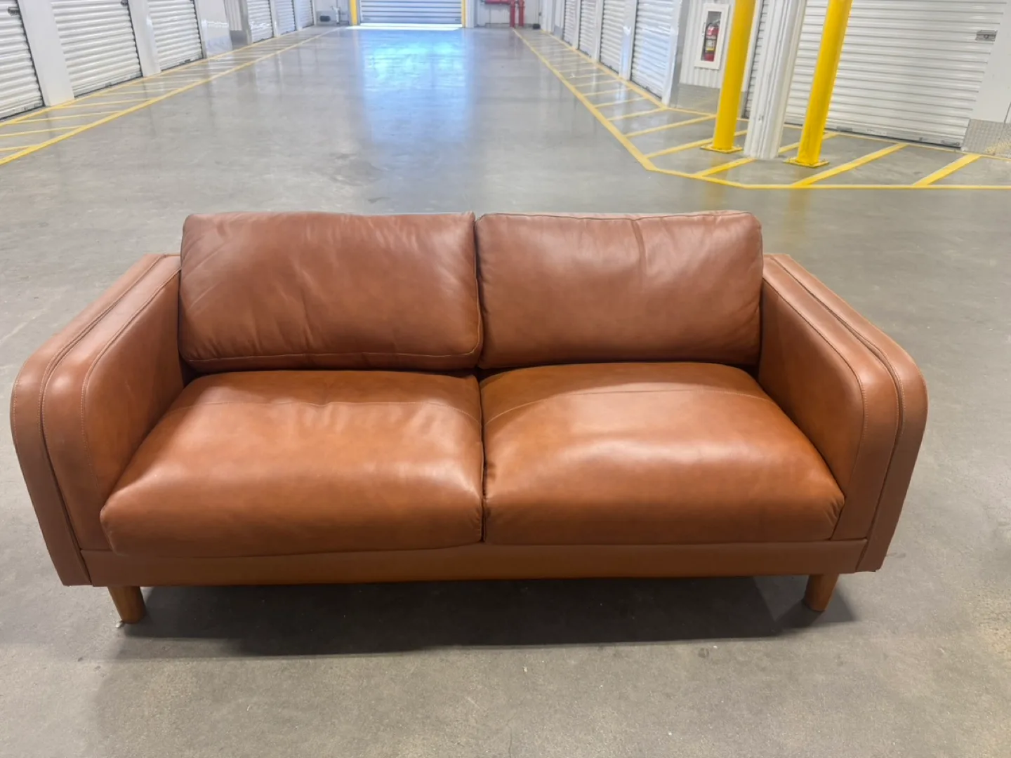 Free delivery Brown Leather Loveseat thumbnail