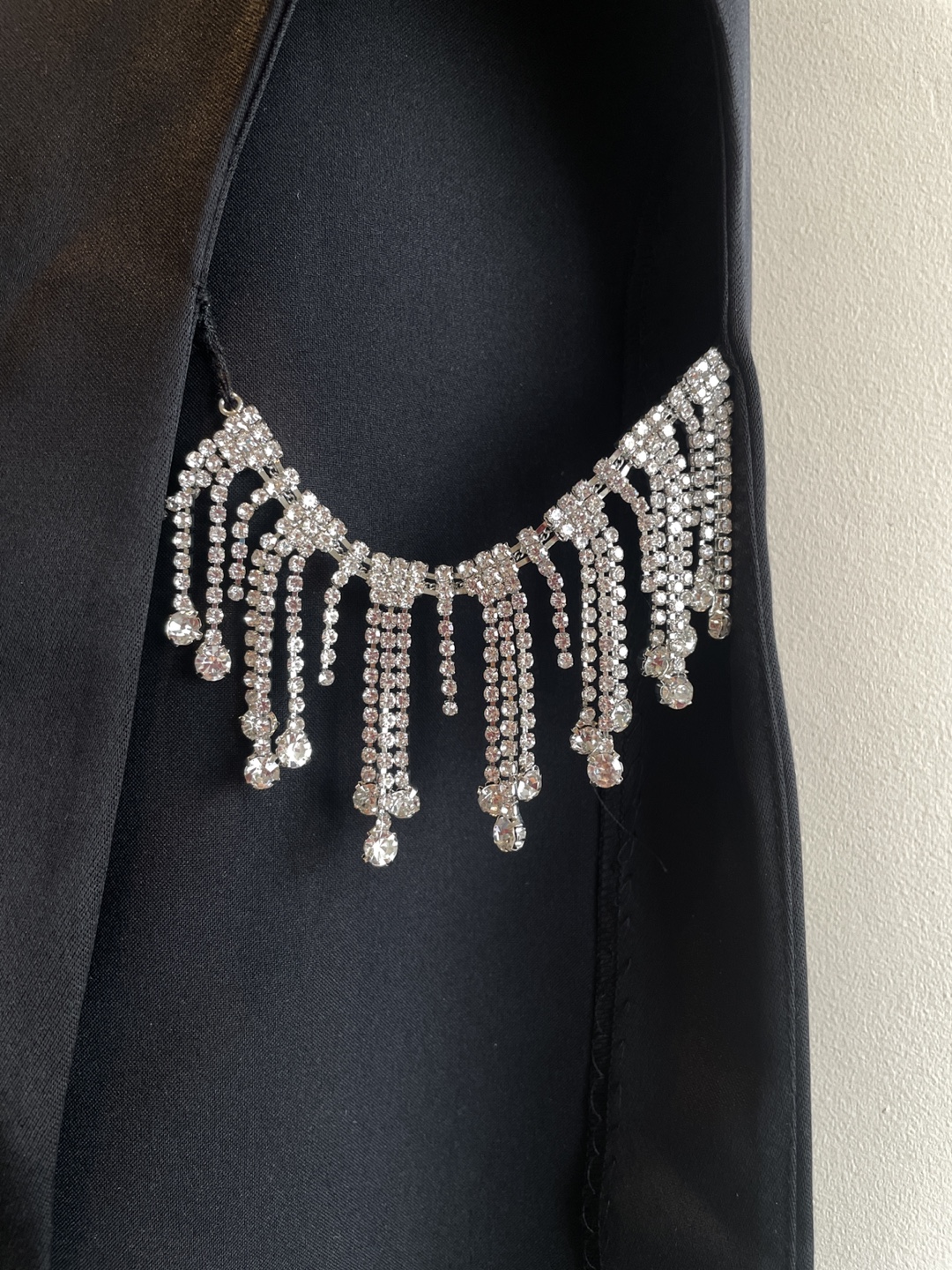 Zara Black Midi Skirt with Rhinestone Detail - photo 2