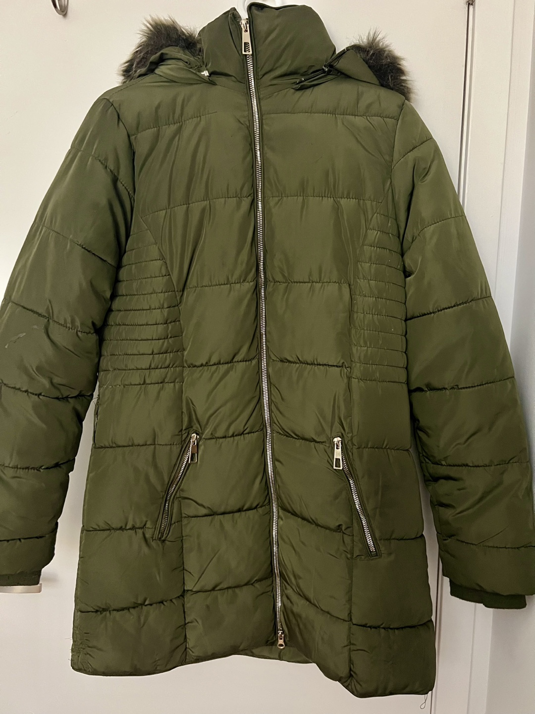 Women's Olive Green Puffer Jacket - photo 2