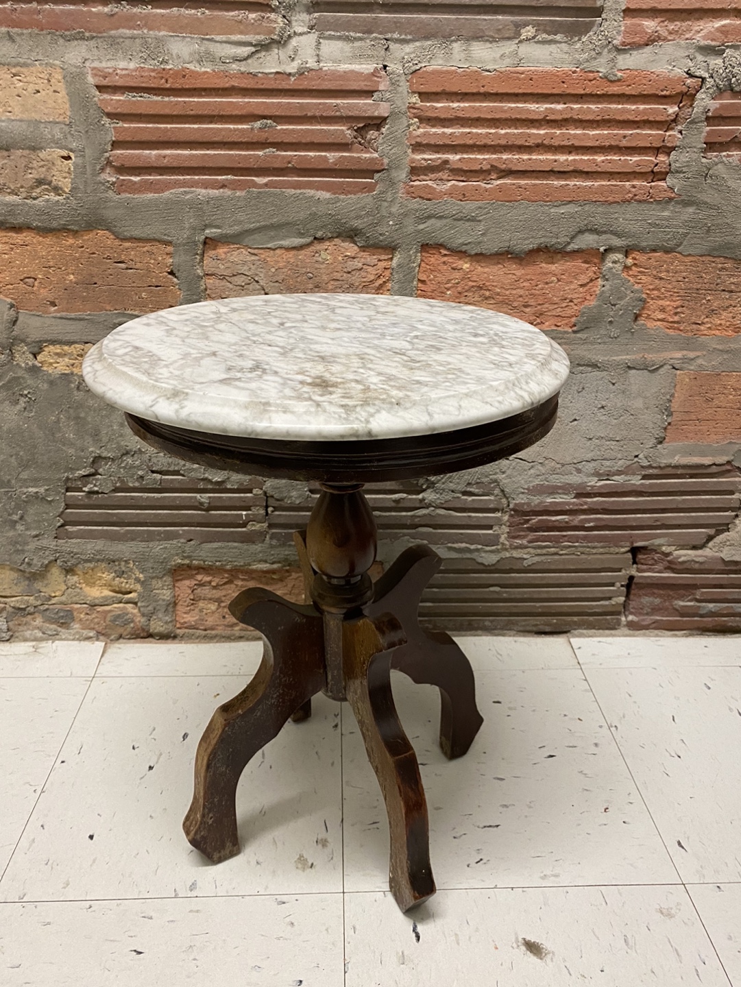 Vintage Marble Top Accent Table