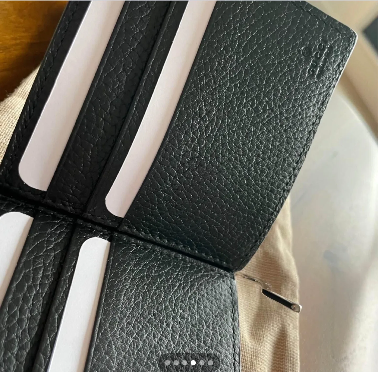 Gucci Black Leather Money Clip Wallet image indicator(4)