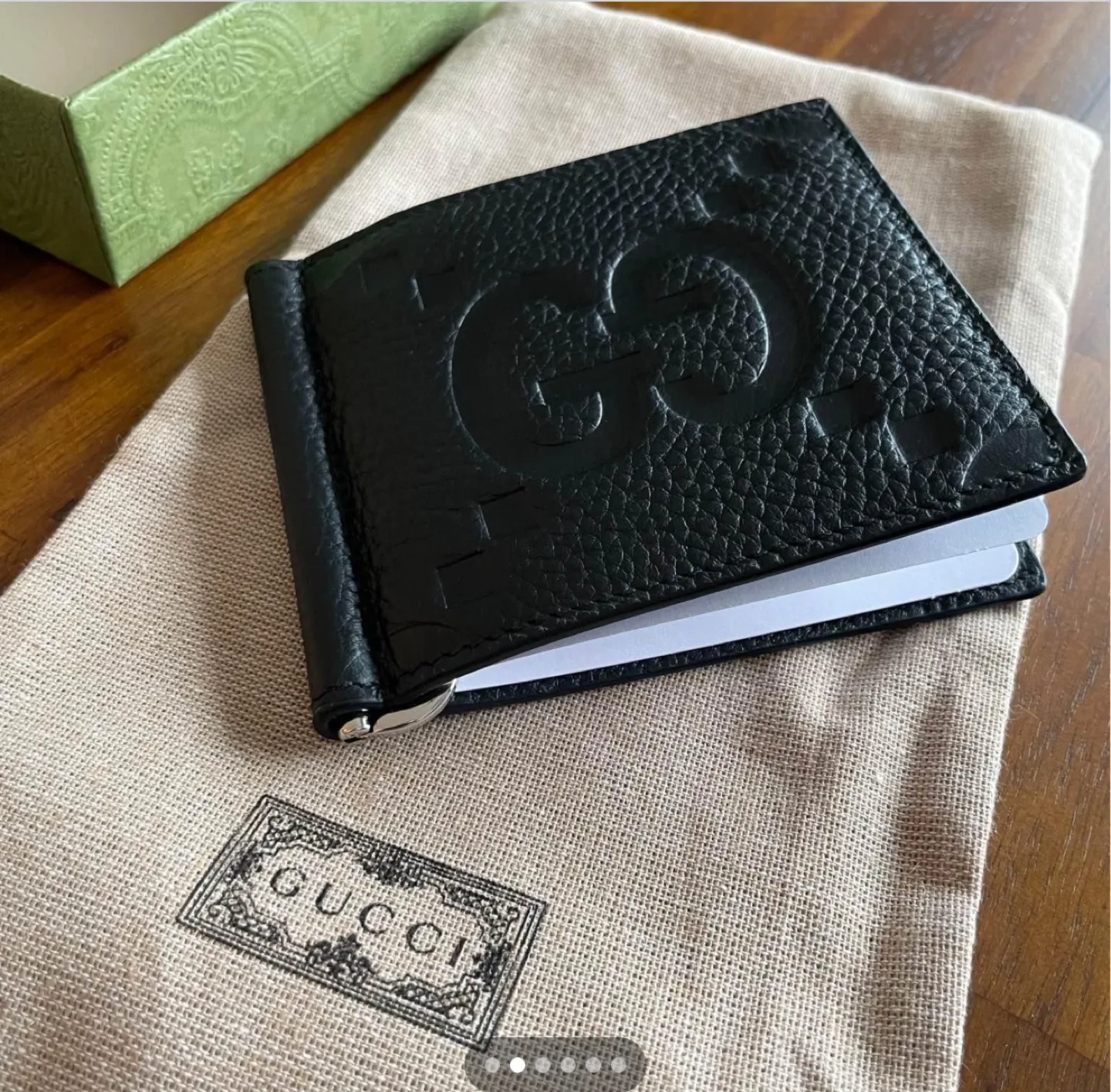 Gucci Black Leather Money Clip Wallet image indicator(2)