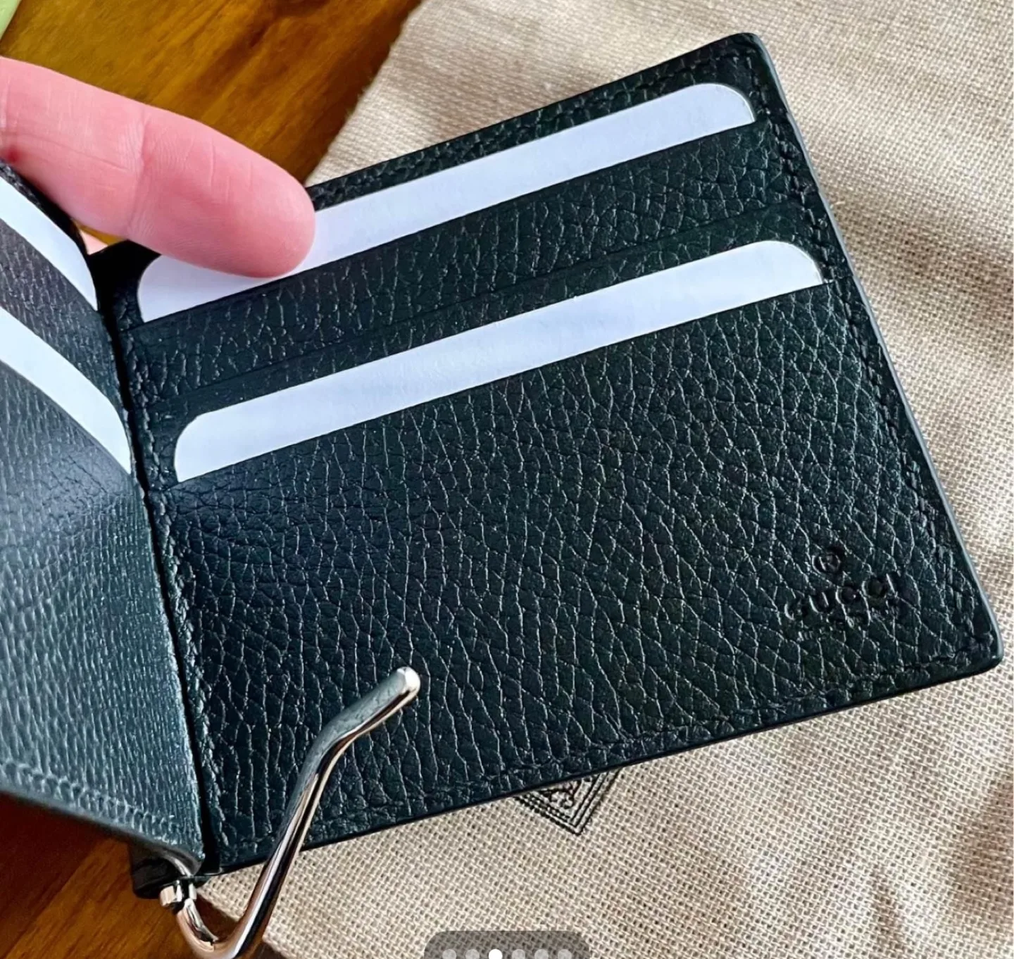 Gucci Black Leather Money Clip Wallet image indicator(3)