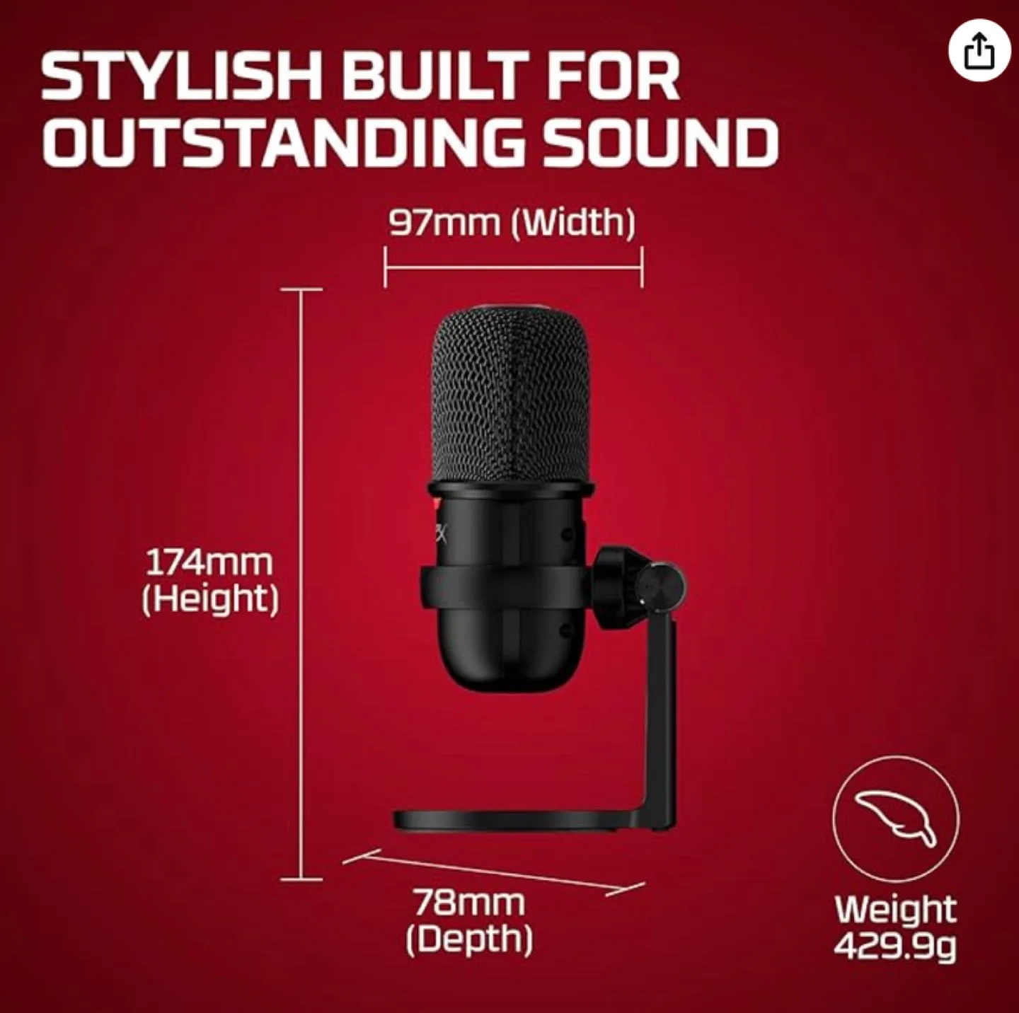 HyperX SoloCast USB Microphone - Black image indicator(4)