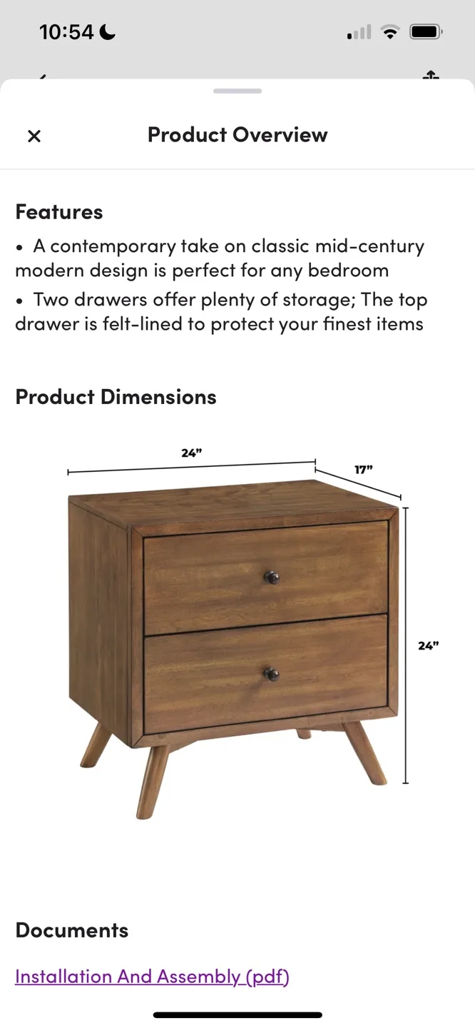 Mercury Row Temaraia 2-Drawer Nightstand - Cinnamon image indicator(4)