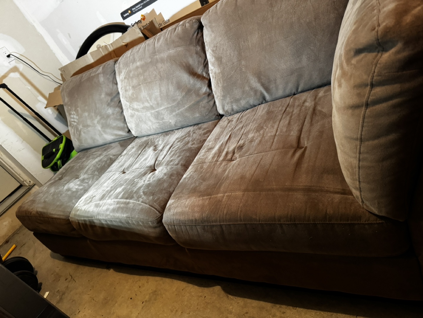 Brown Microfiber Sectional Sofa - photo 2