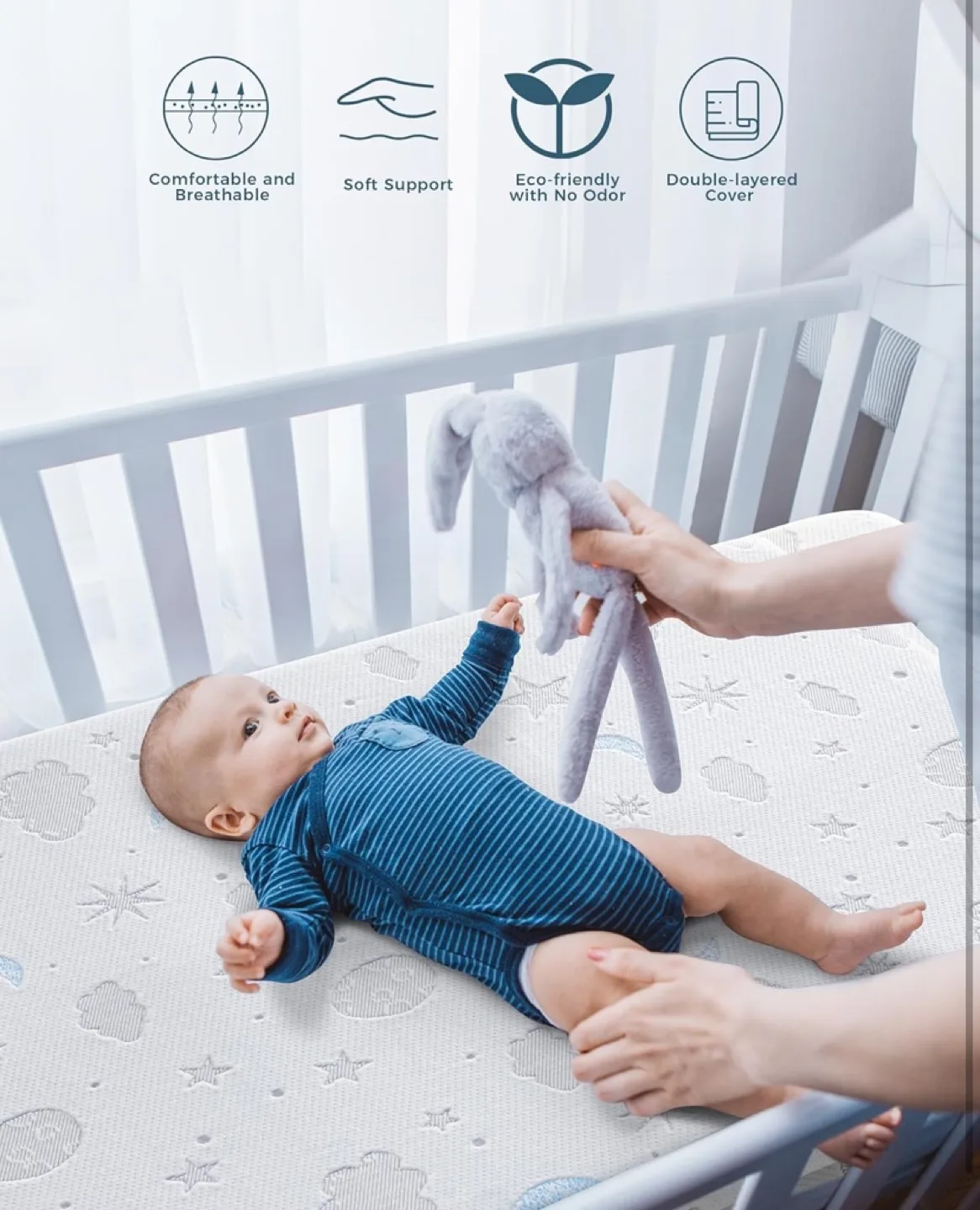 38x26 x 3 inch baby crib mattress- Brand New in Box image indicator(5)