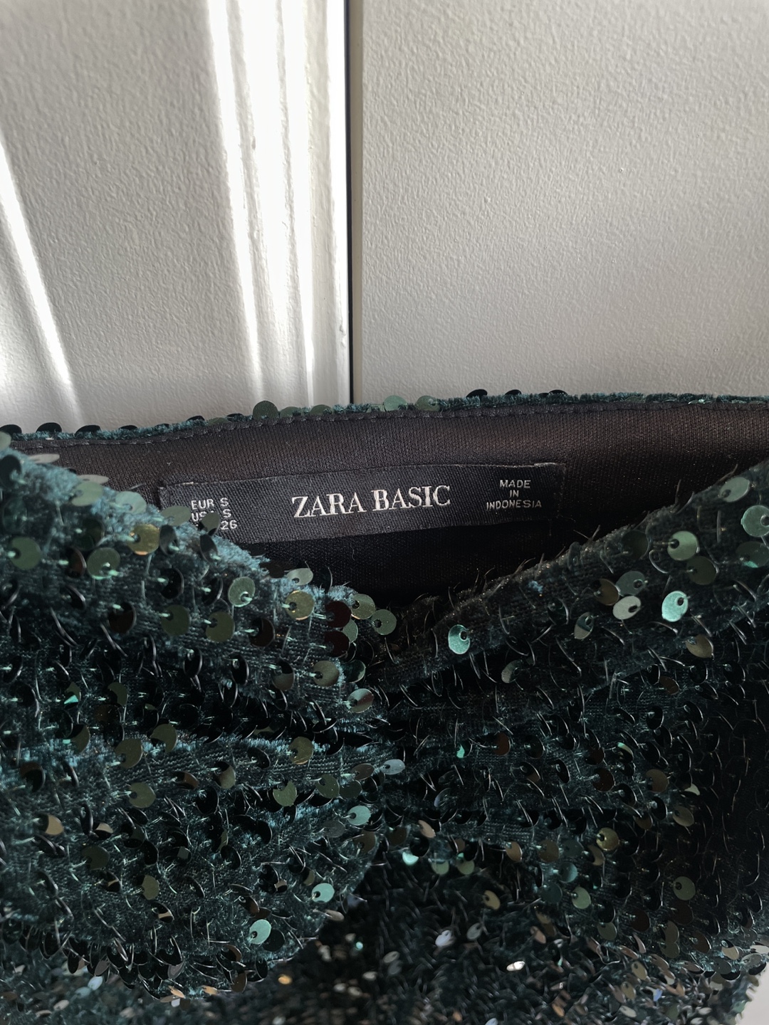 Zara Basic Green Sequin Mini Dress - photo 3