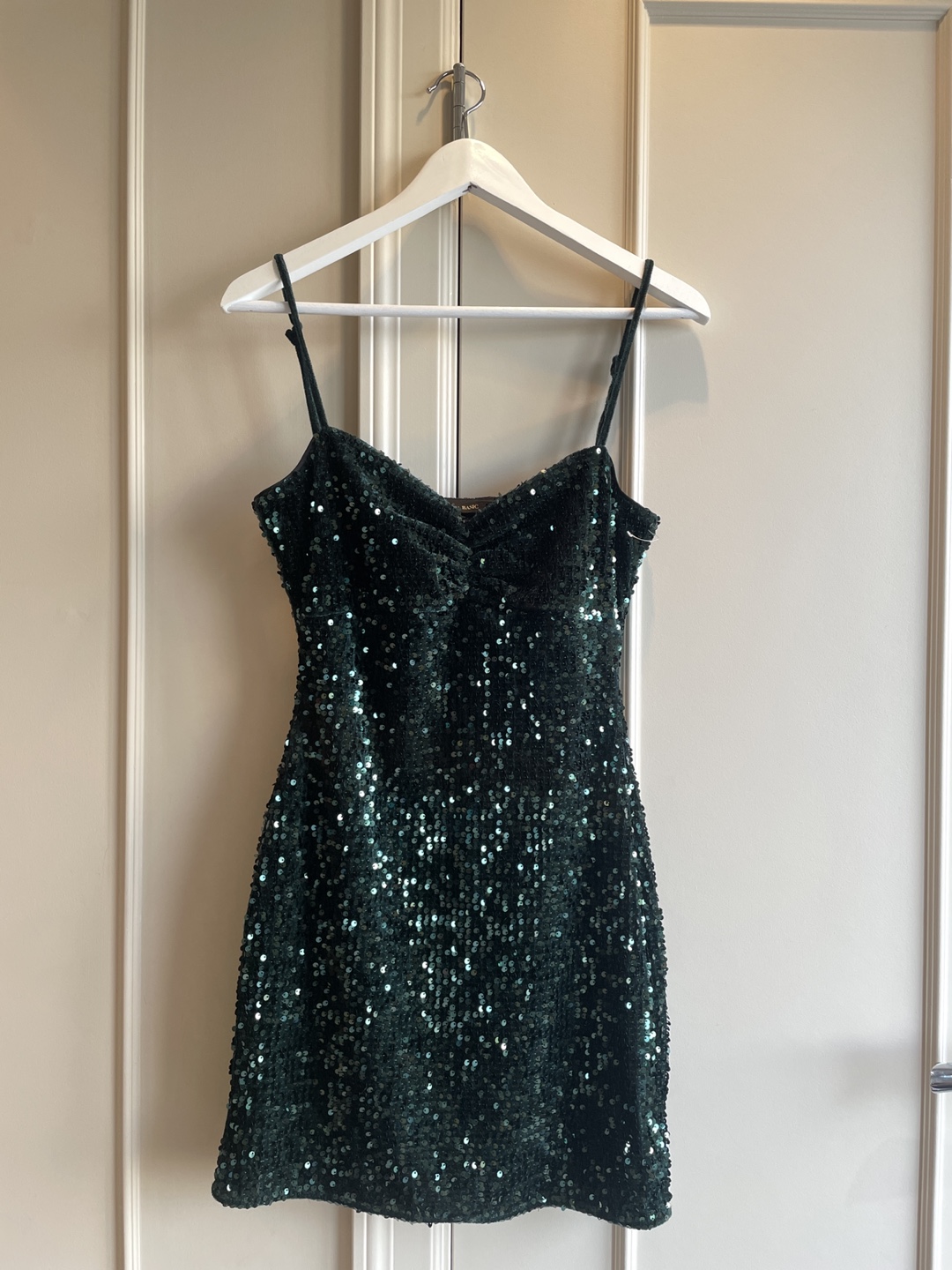Zara Basic Green Sequin Mini Dress