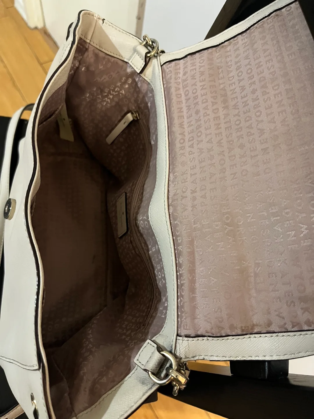 Kate Spade Beige Leather Crossbody Bag image indicator(3)