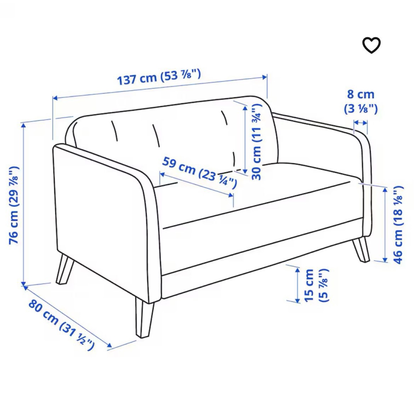 IKEA Love Seat - Dark Grey - photo 2