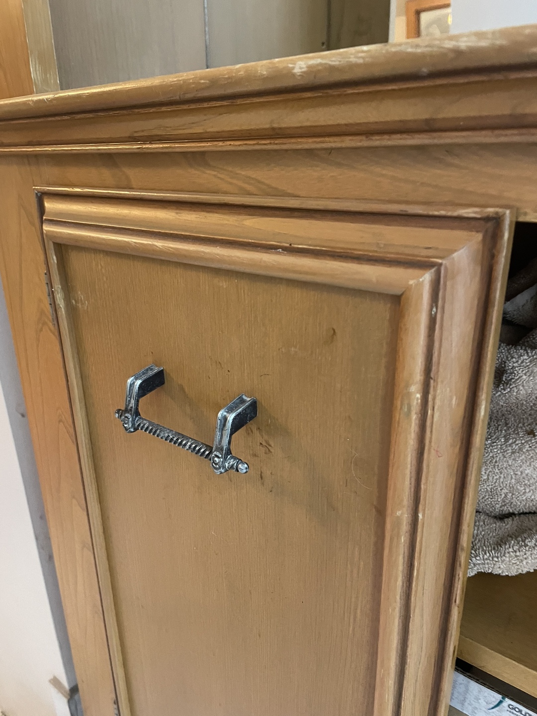 Vintage Wooden Curio Cabinet with Mirrored Back - photo 3