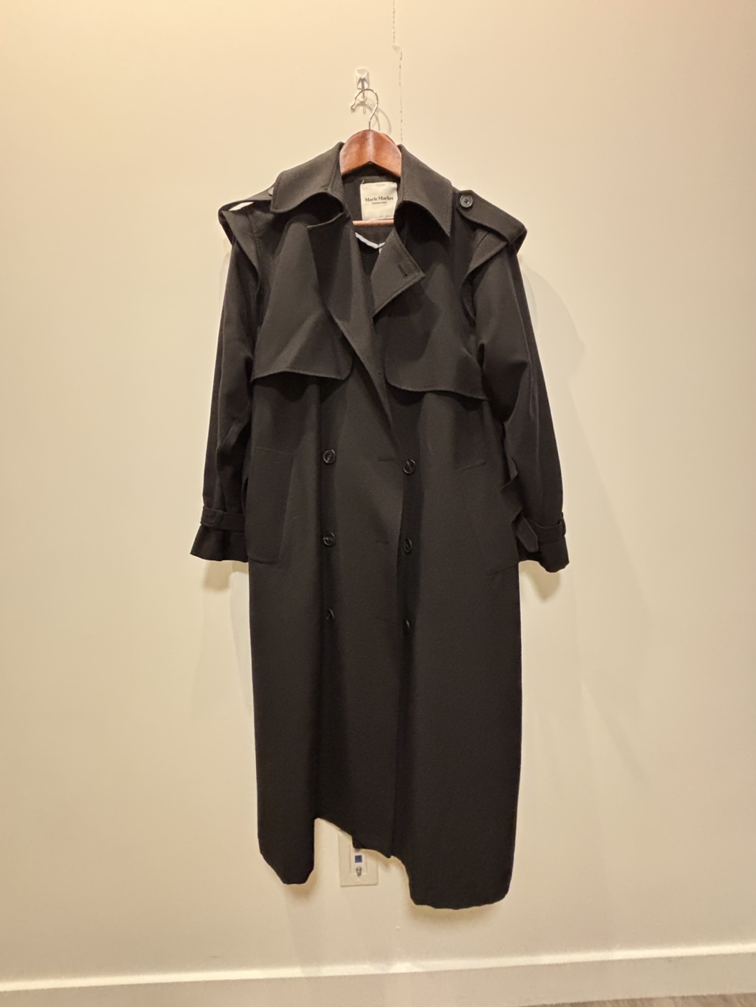 Black Longline Trench Coat - photo 4