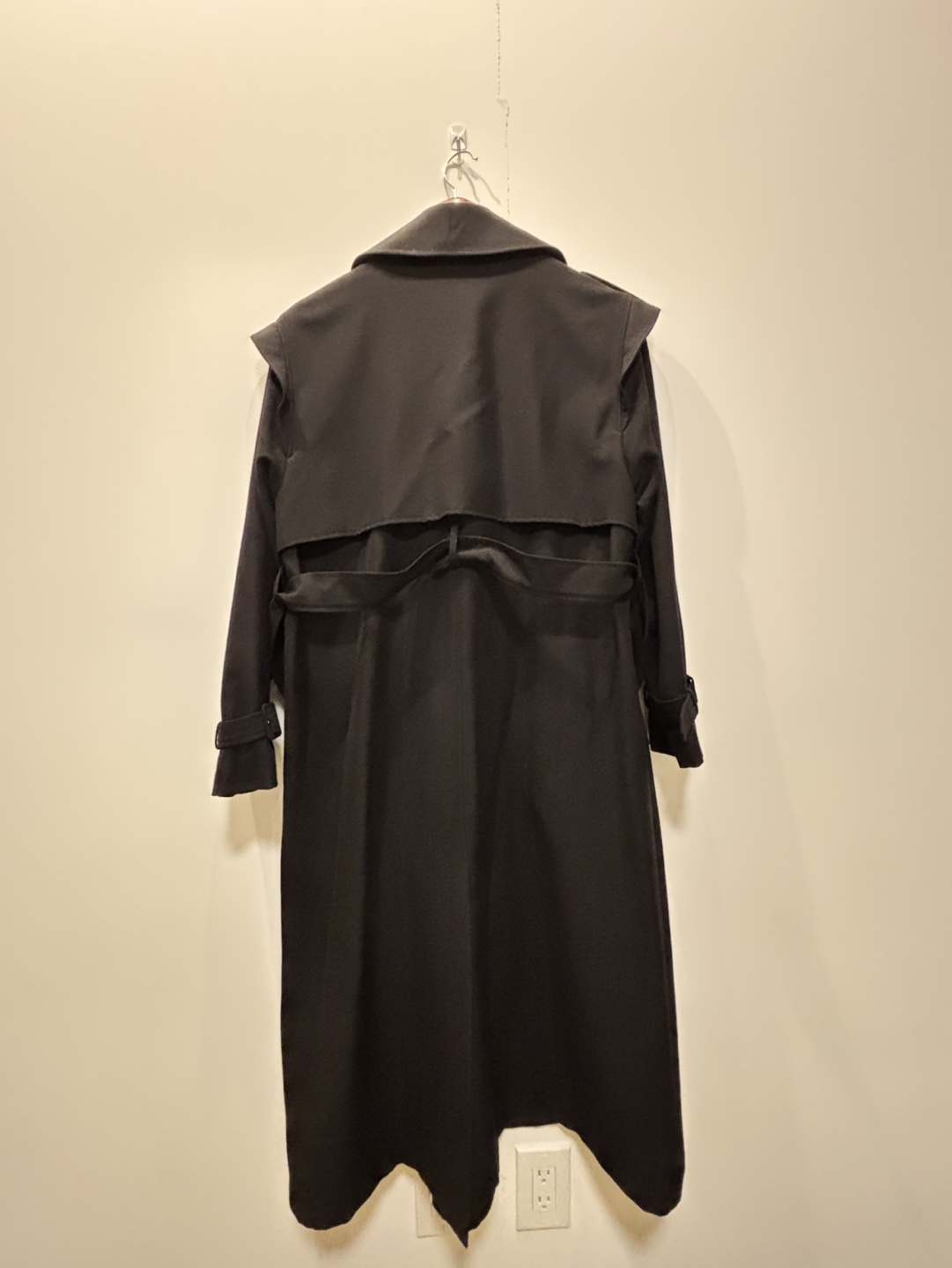 Black Longline Trench Coat - photo 5