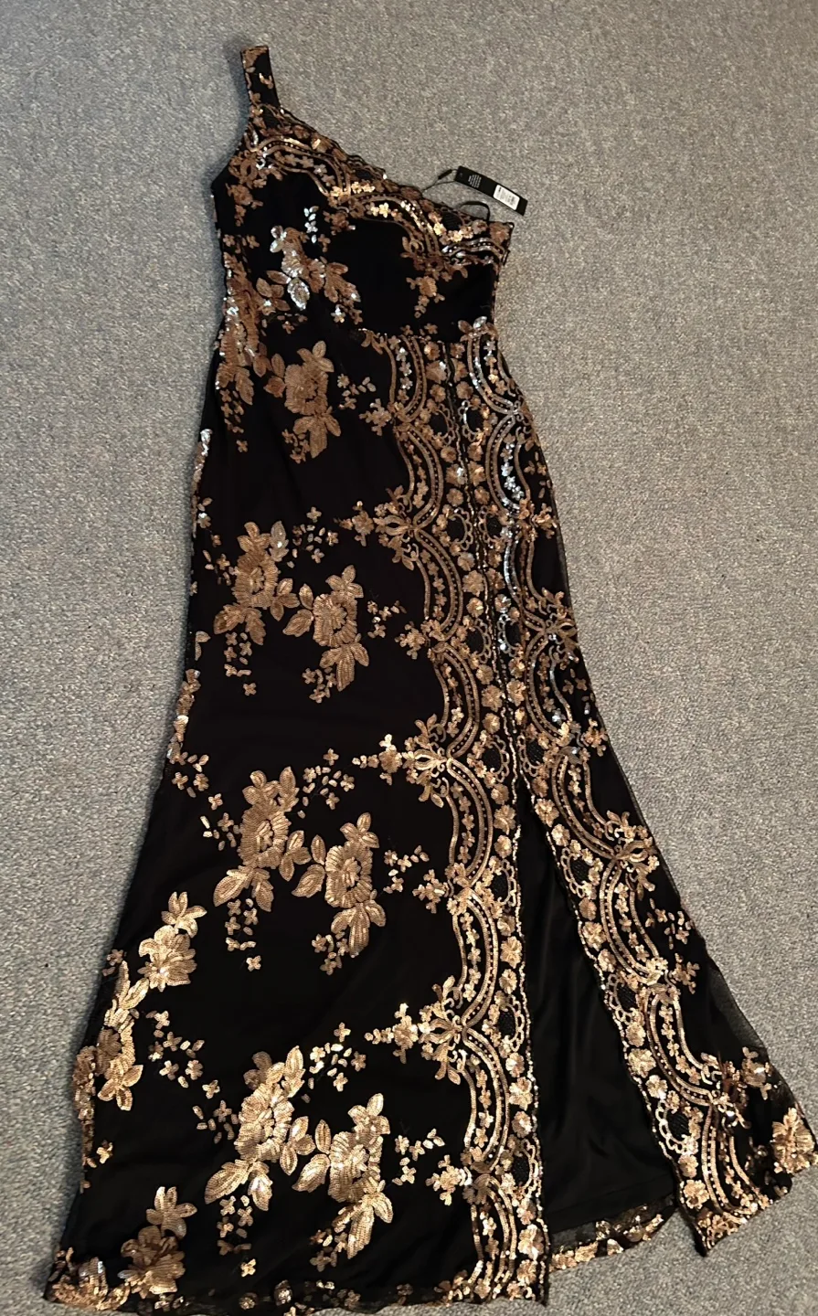 Gorgeous Black and Rose Gold Sequin Maxi Dress image indicator(4)