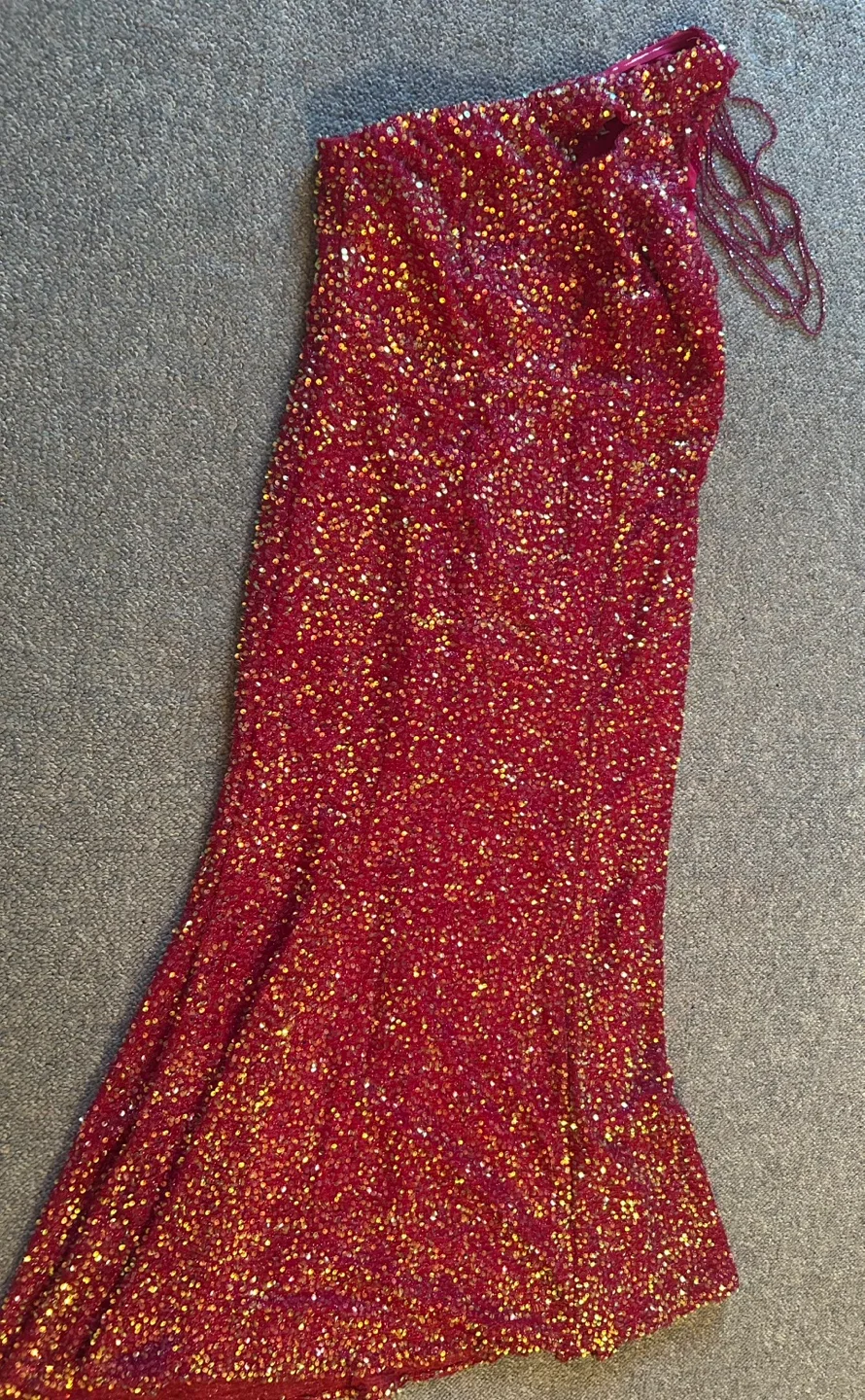 Stunning Hot Pink Sequin One-Shoulder Gown image indicator(6)