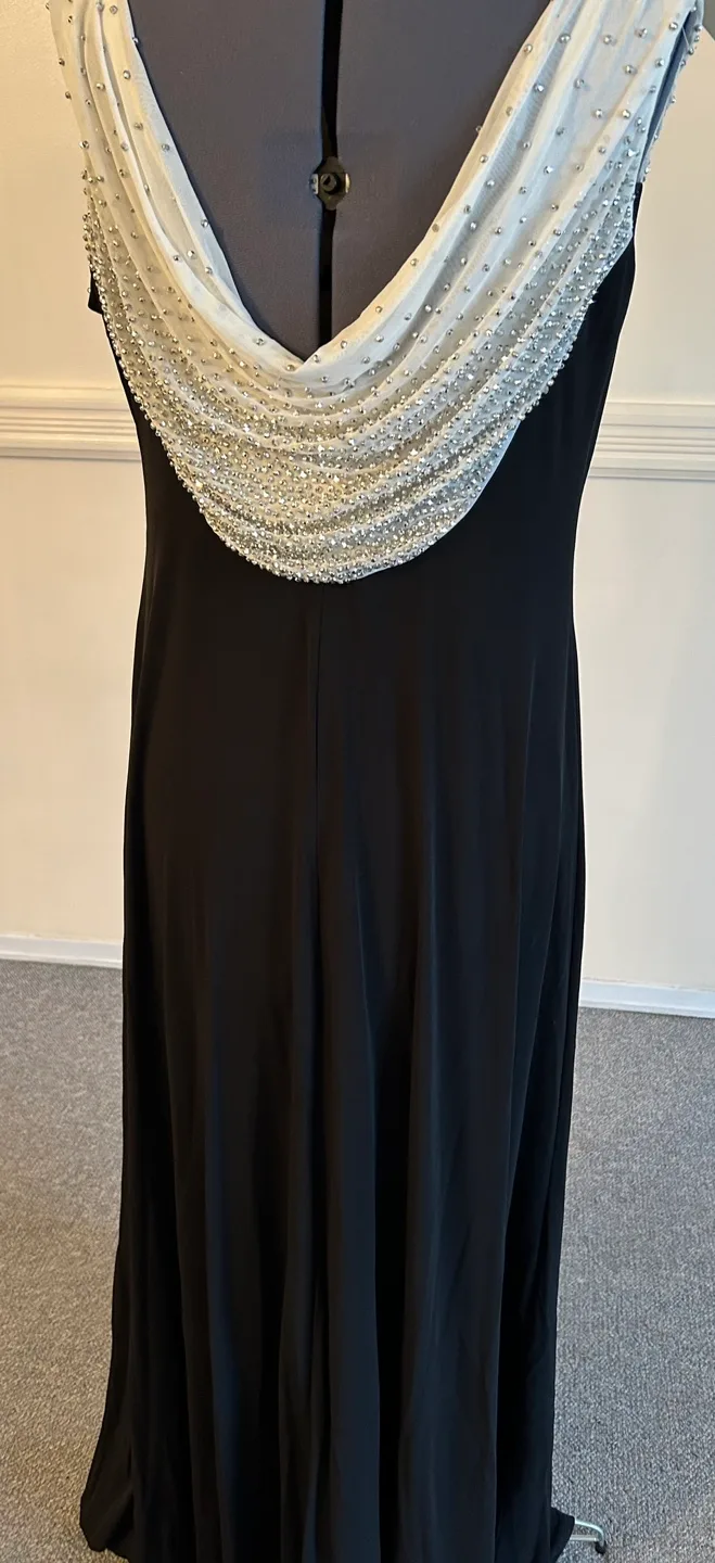 Ignite Evening's Black & White Beaded Gown, Size 14 image indicator(5)