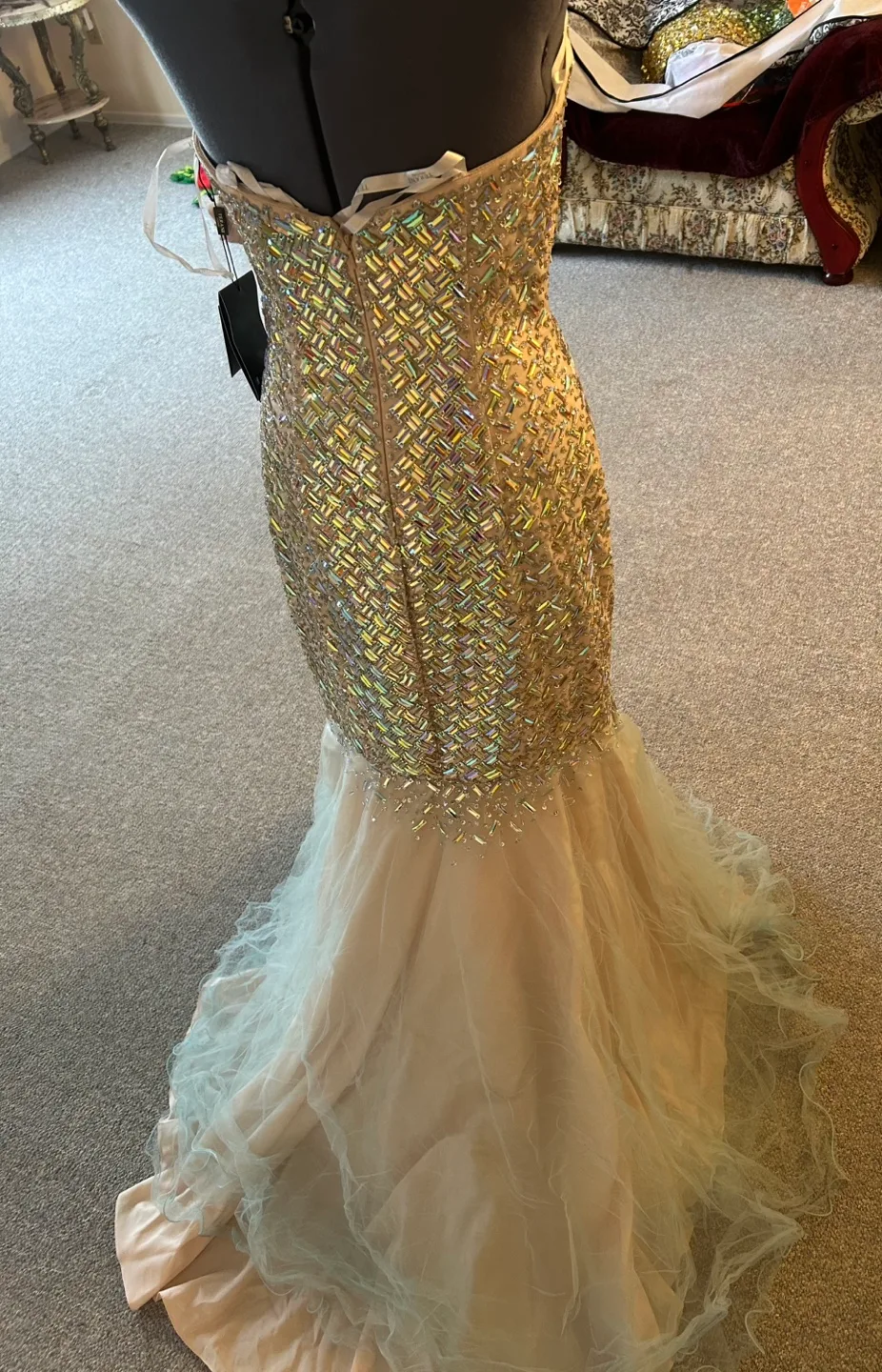 Stunning Terani Couture Beaded Mermaid Gown image indicator(4)