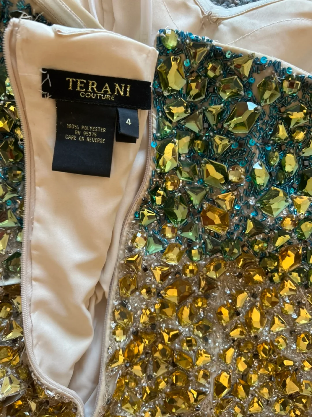 Terani Couture Beaded Mini Dress, Size 4 image indicator(4)
