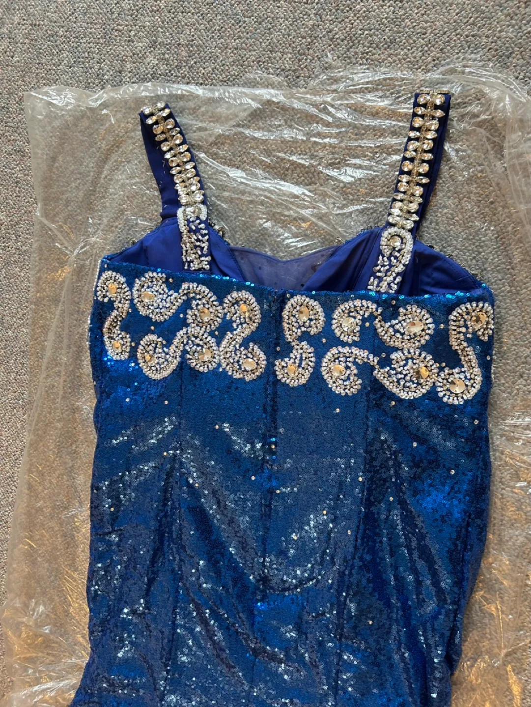 Stunning Blue Sequin Mermaid Gown image indicator(3)