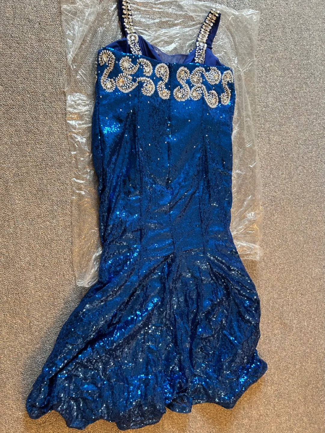Stunning Blue Sequin Mermaid Gown image indicator(4)