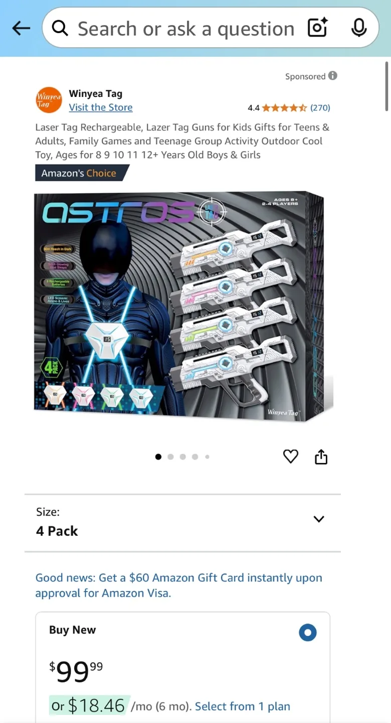 Astros Laser Tag Set - 4 Player Pack image indicator(8)