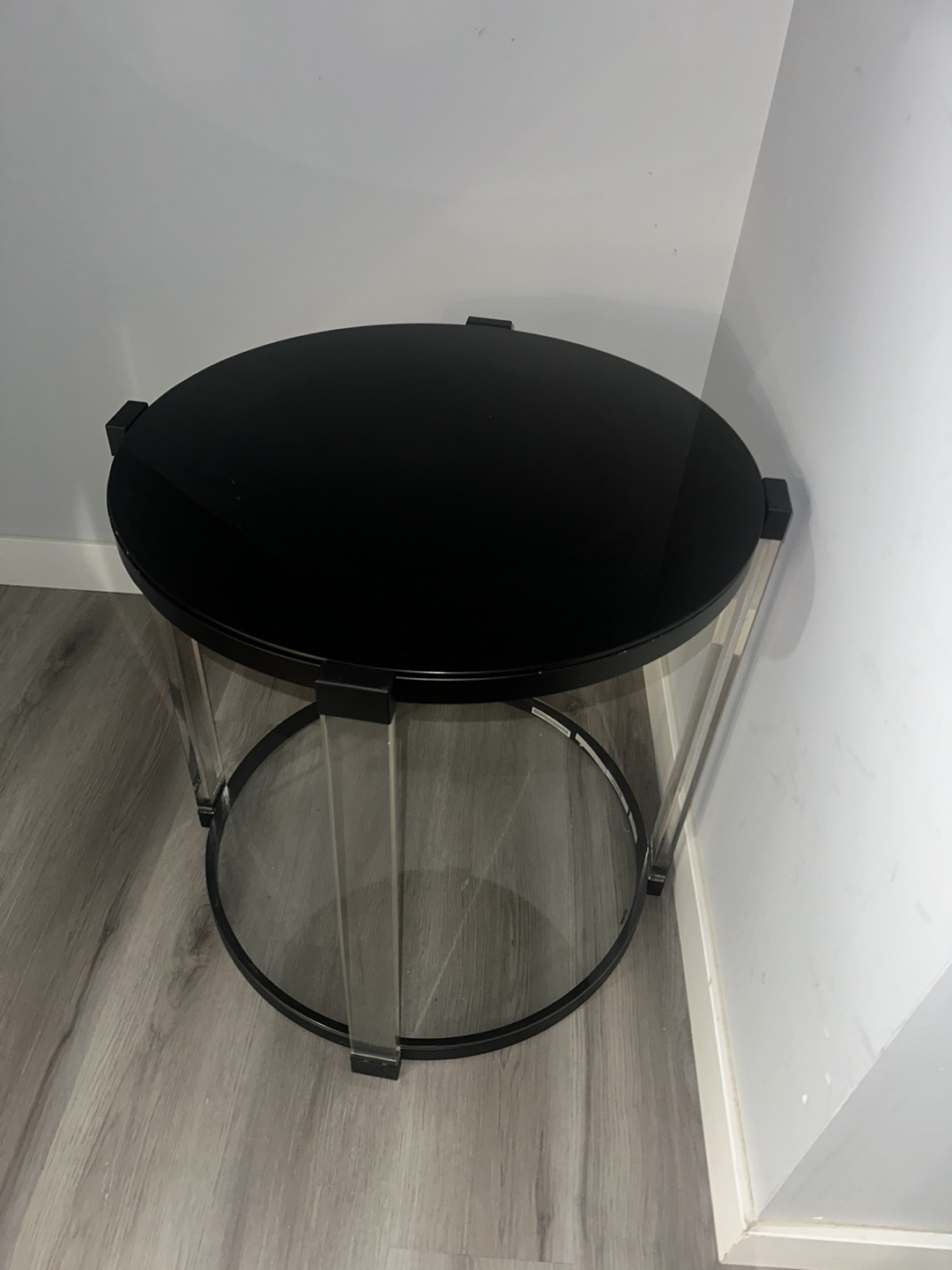 Black Glass and Acrylic Side/Coffee Table - photo 2