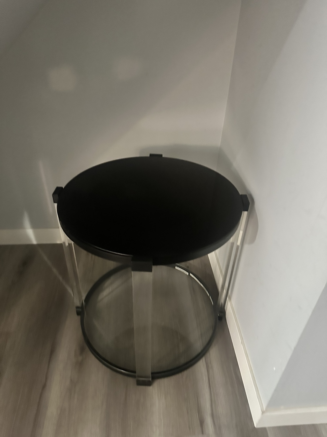 Black Glass and Acrylic Side/Coffee Table