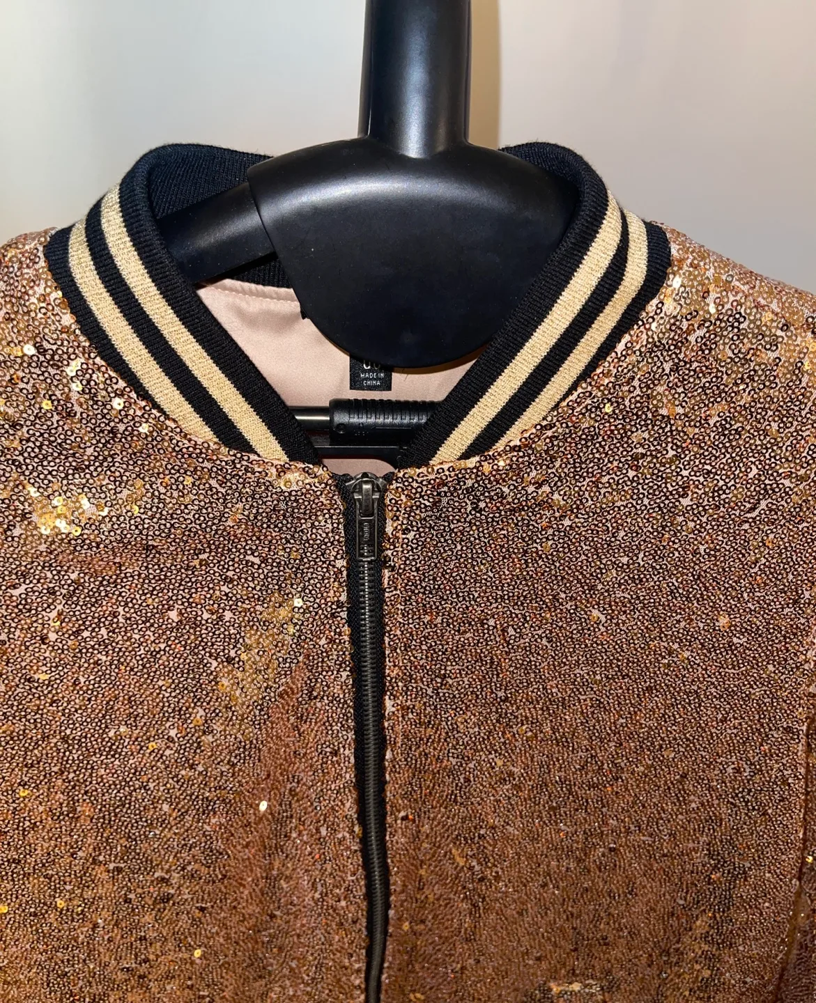 Torrid Gold Sequin Bomber Jacket with Pockets M/L image indicator(5)
