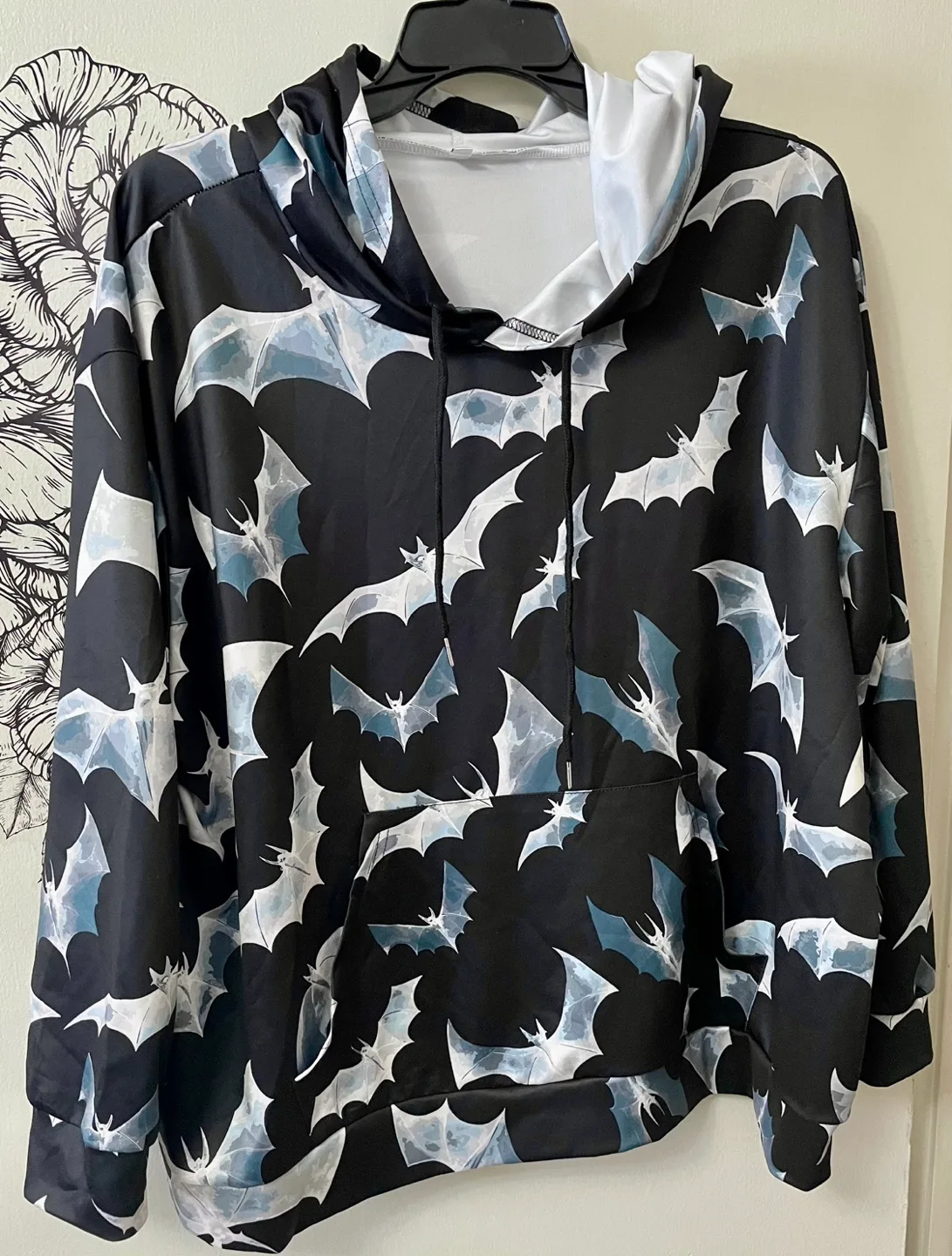 Plus size Bat Print Hoodie thumbnail
