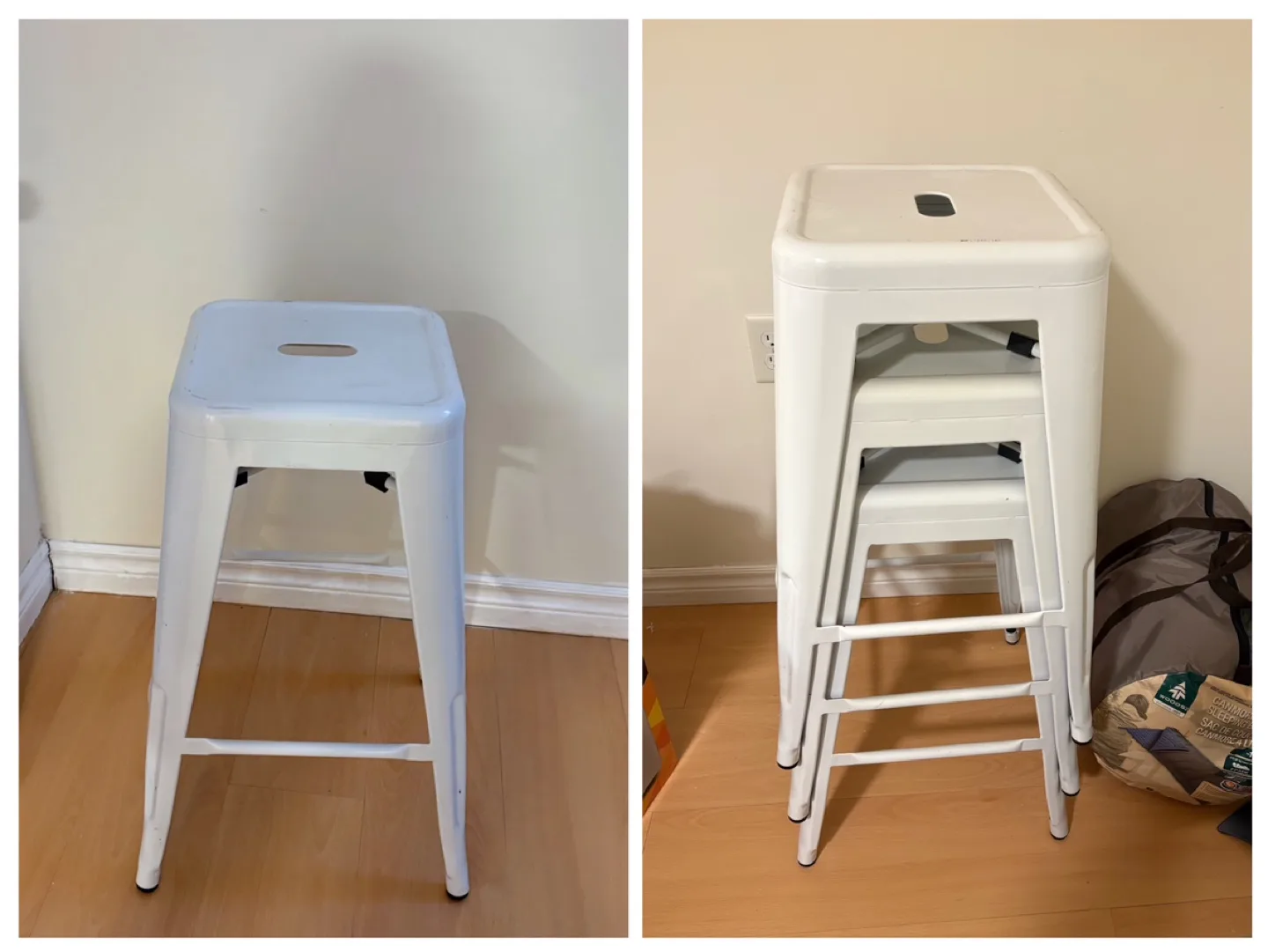 White metal bar stools -  4 available thumbnail