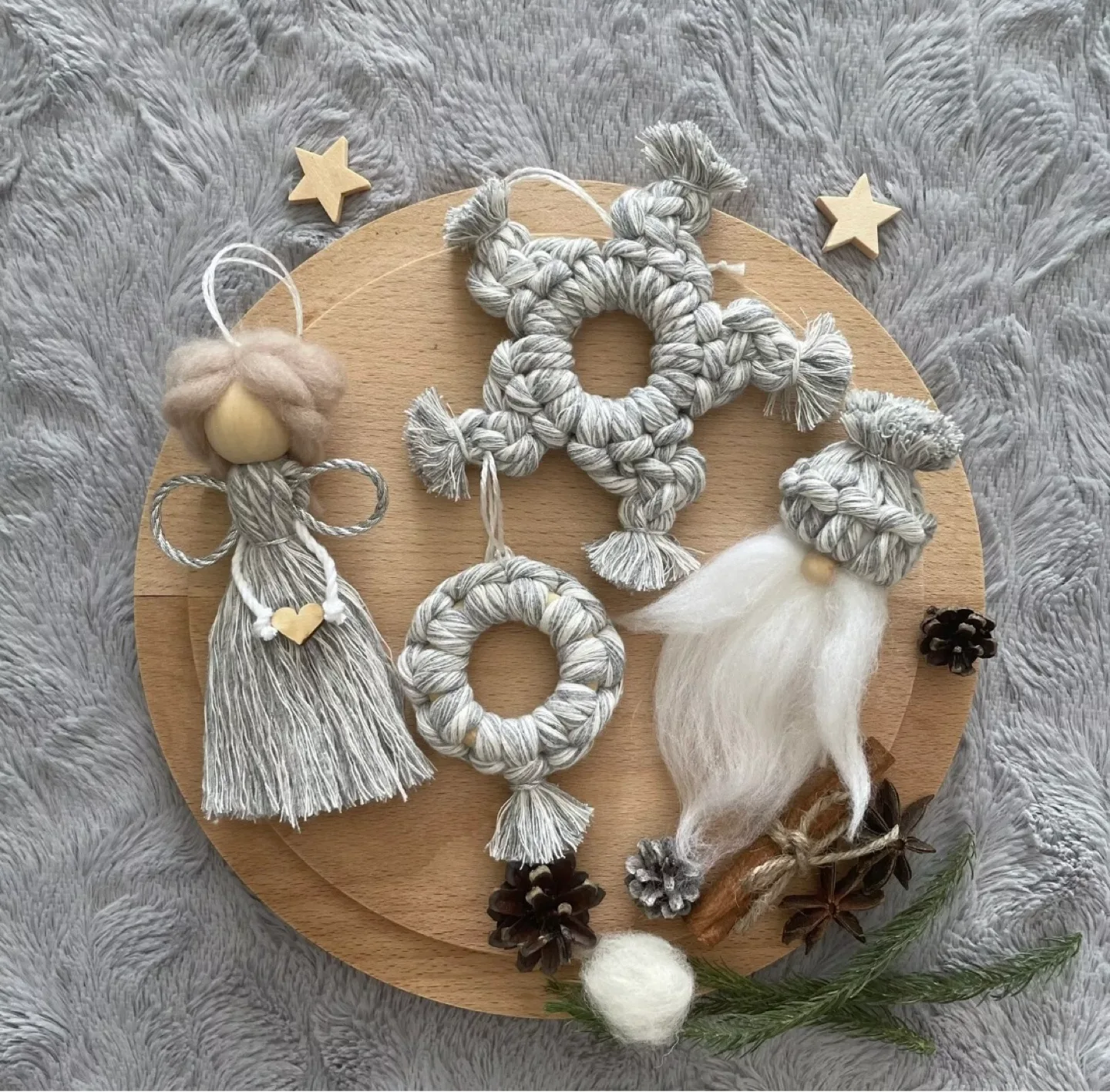 Handmade Macrame Christmas Ornaments thumbnail