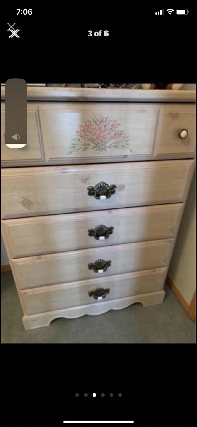 Vintage Floral Chest of Drawers