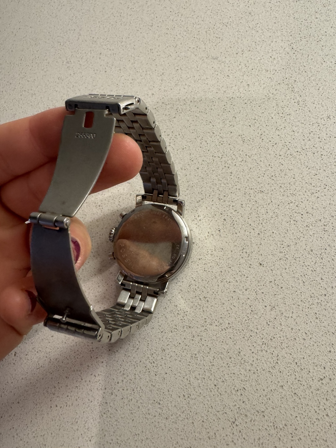 Fossil Boyfriend Chronograph Silver Steel Strap Watch - photo 3