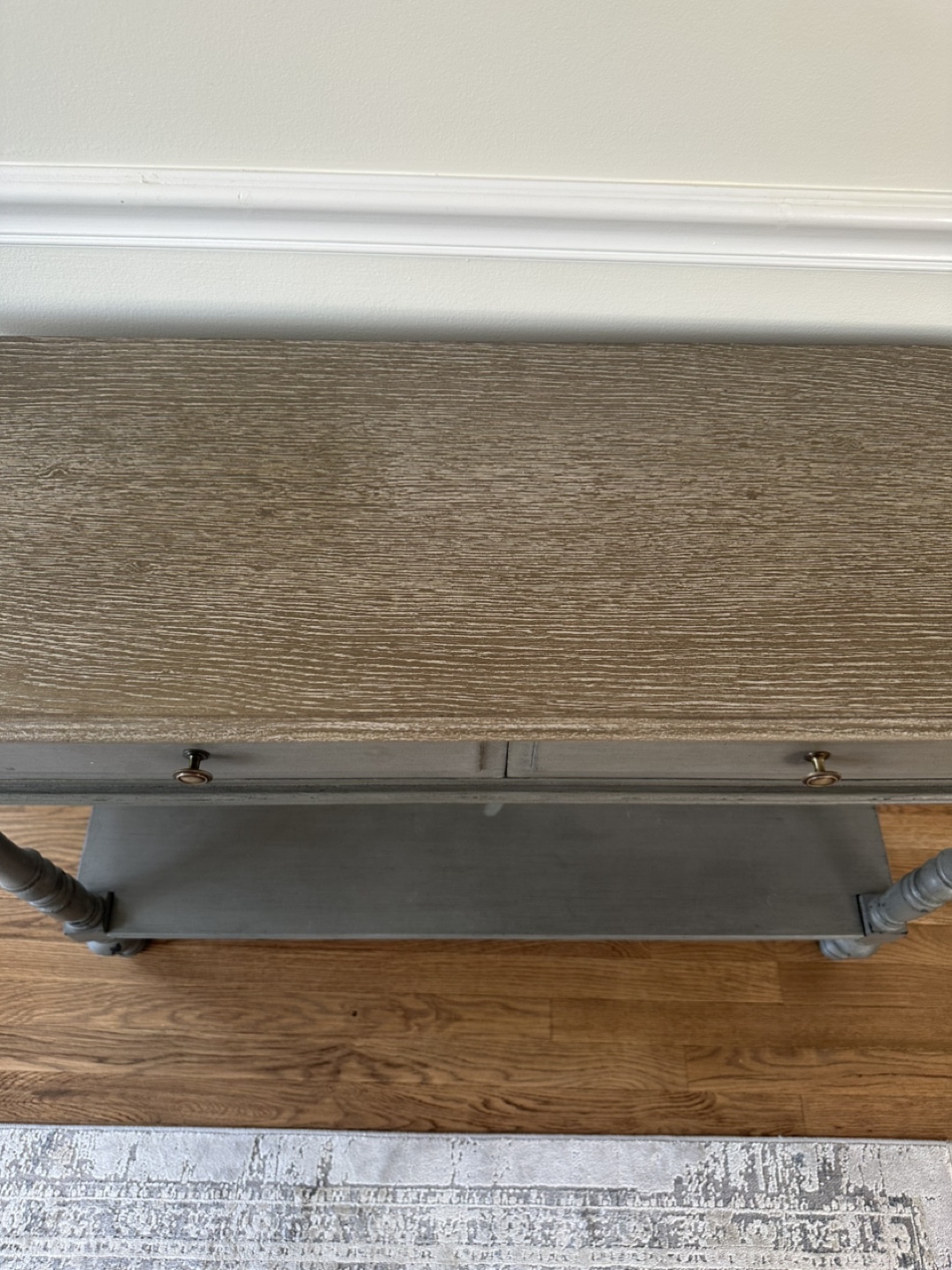 Gray Console Table with Two Drawers - photo 4
