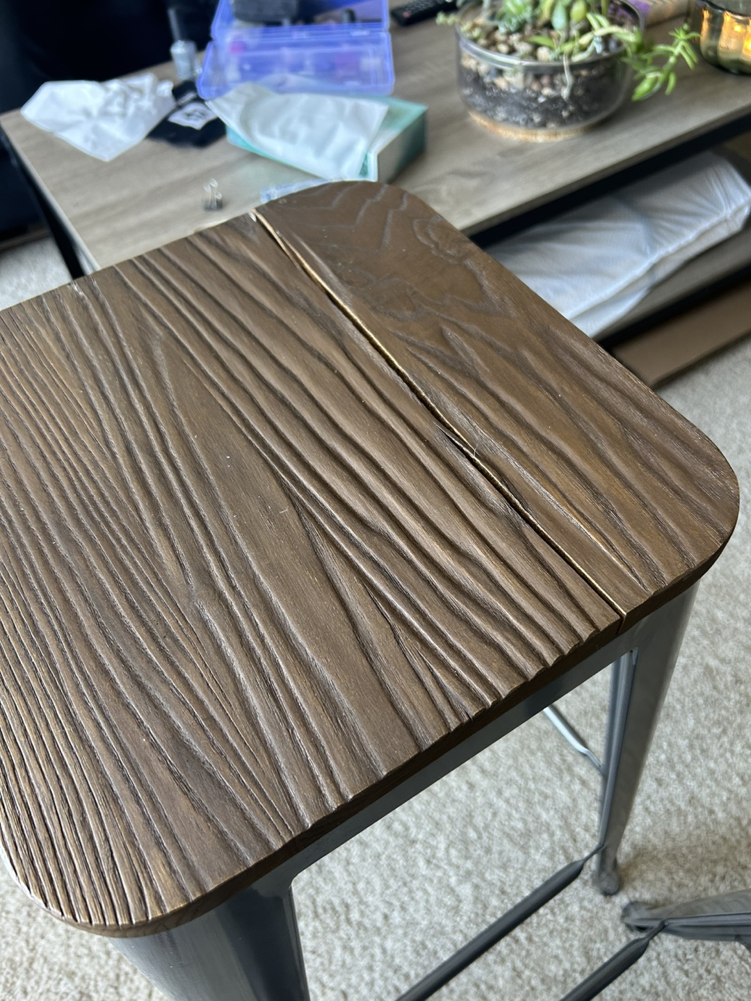 Metal-Wood Counter Height Bar Stools 2 - photo 2