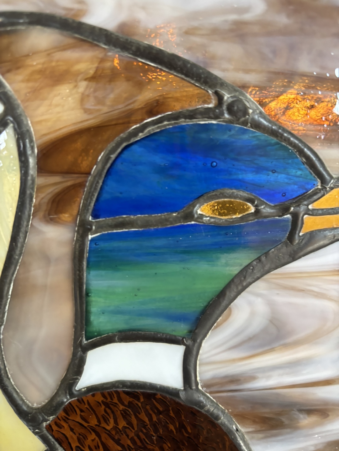 Stunning Stained Glass Duck Window Hanging - photo 3