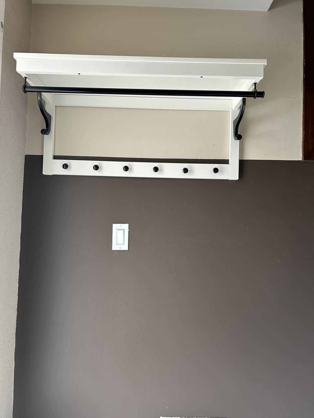 White Shoe Bench and Wall-Mounted Coat Rack Set - photo 4