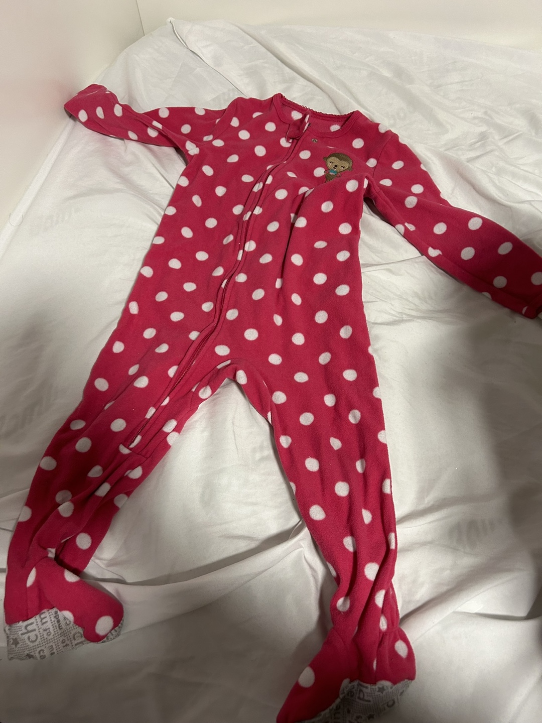 Carter's 18 Month Baby Footed Pajamas - Pink & Red - photo 3