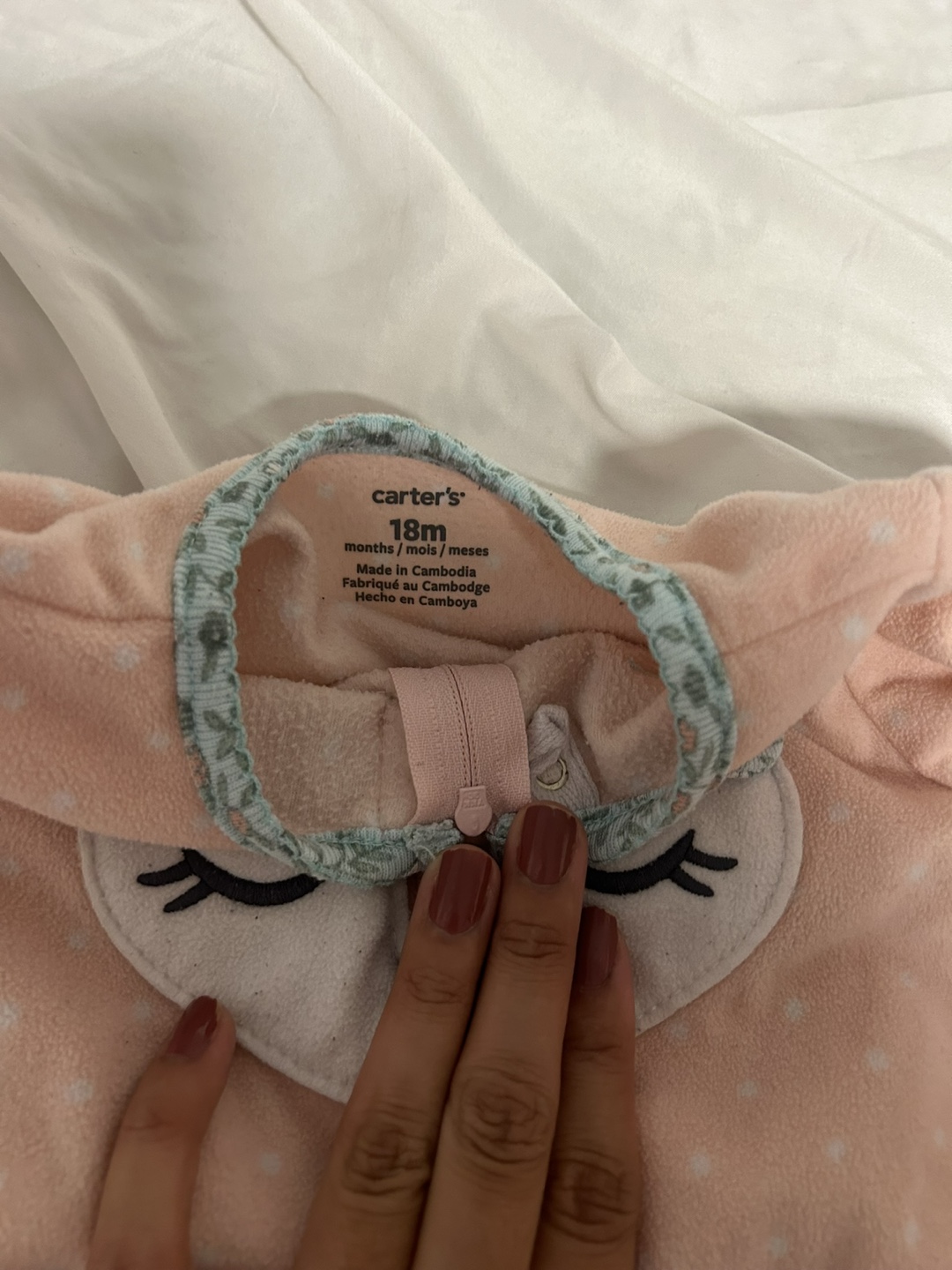 Carter's 18 Month Baby Footed Pajamas - Pink & Red