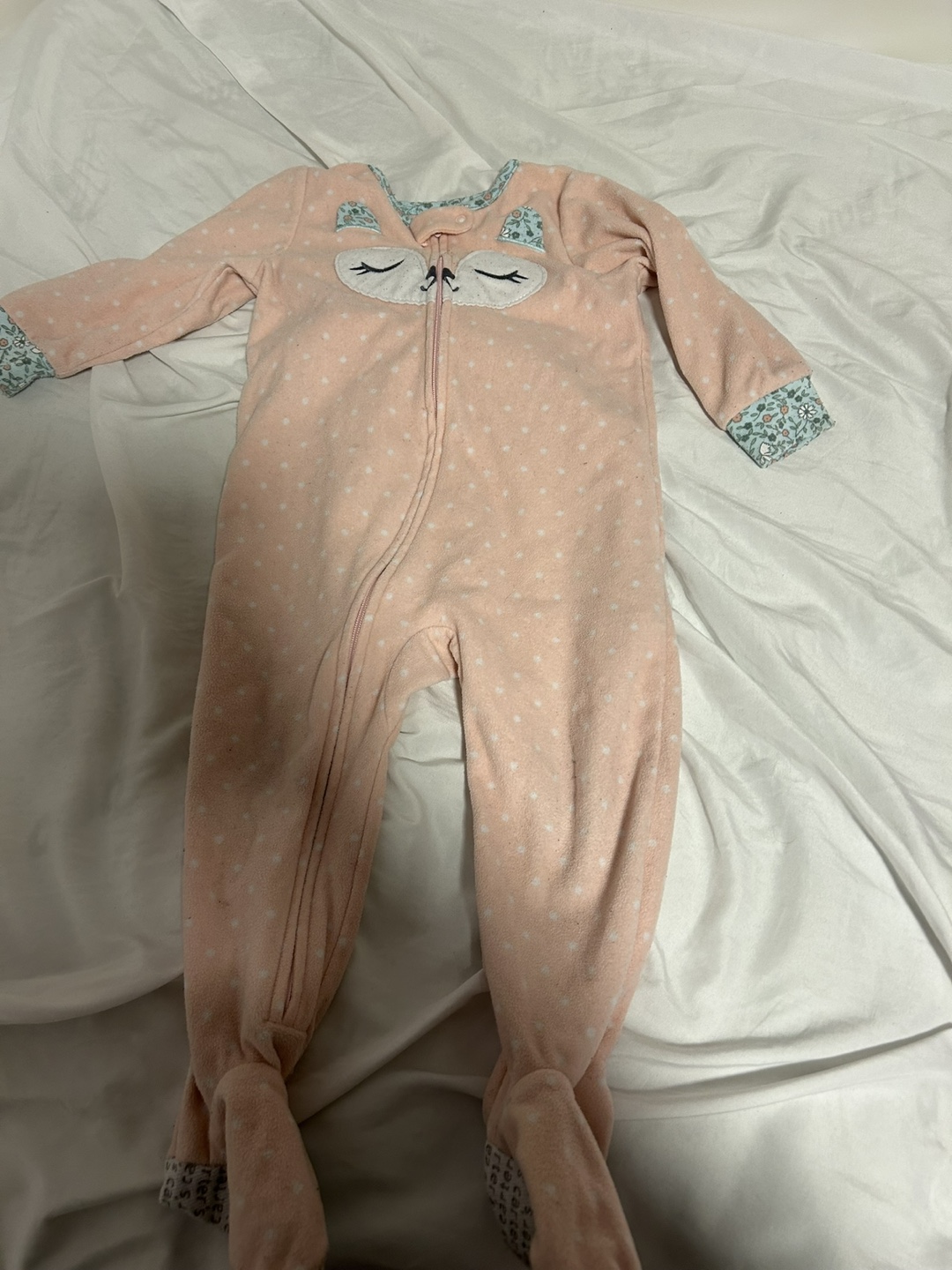 Carter's 18 Month Baby Footed Pajamas - Pink & Red - photo 2