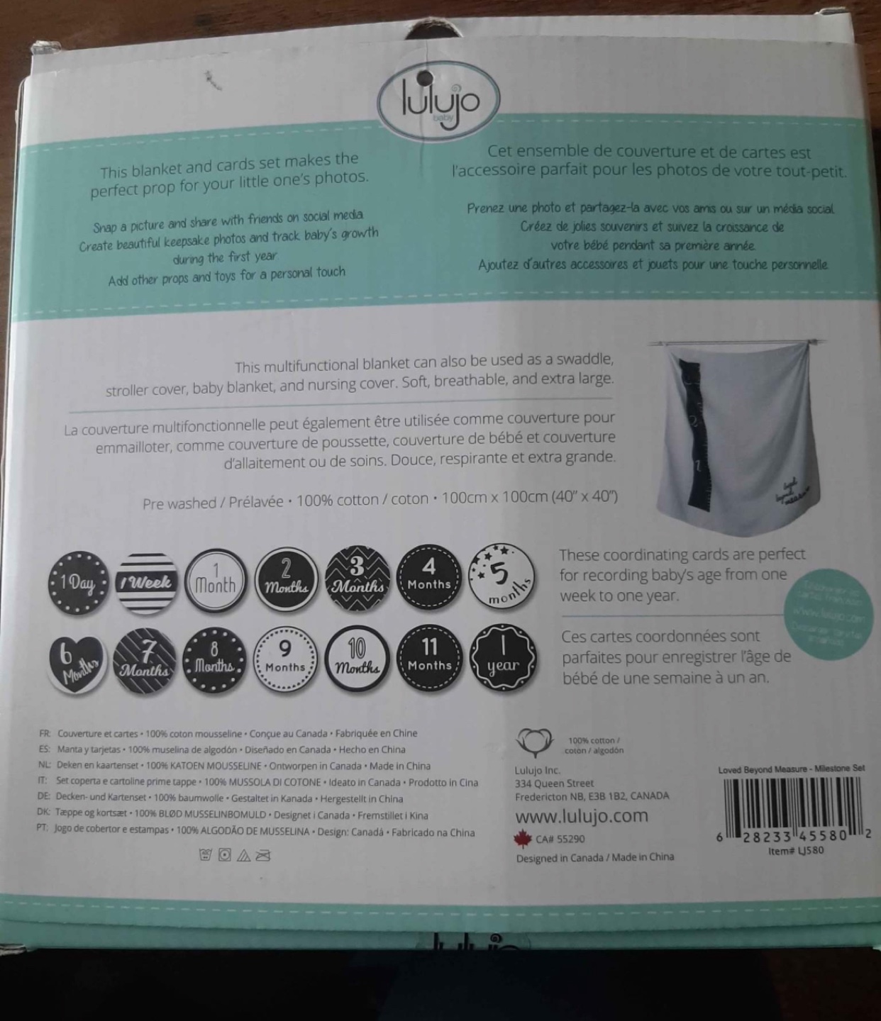 Lulujó Baby's First Year Milestone Blanket & Cards Set - photo 2