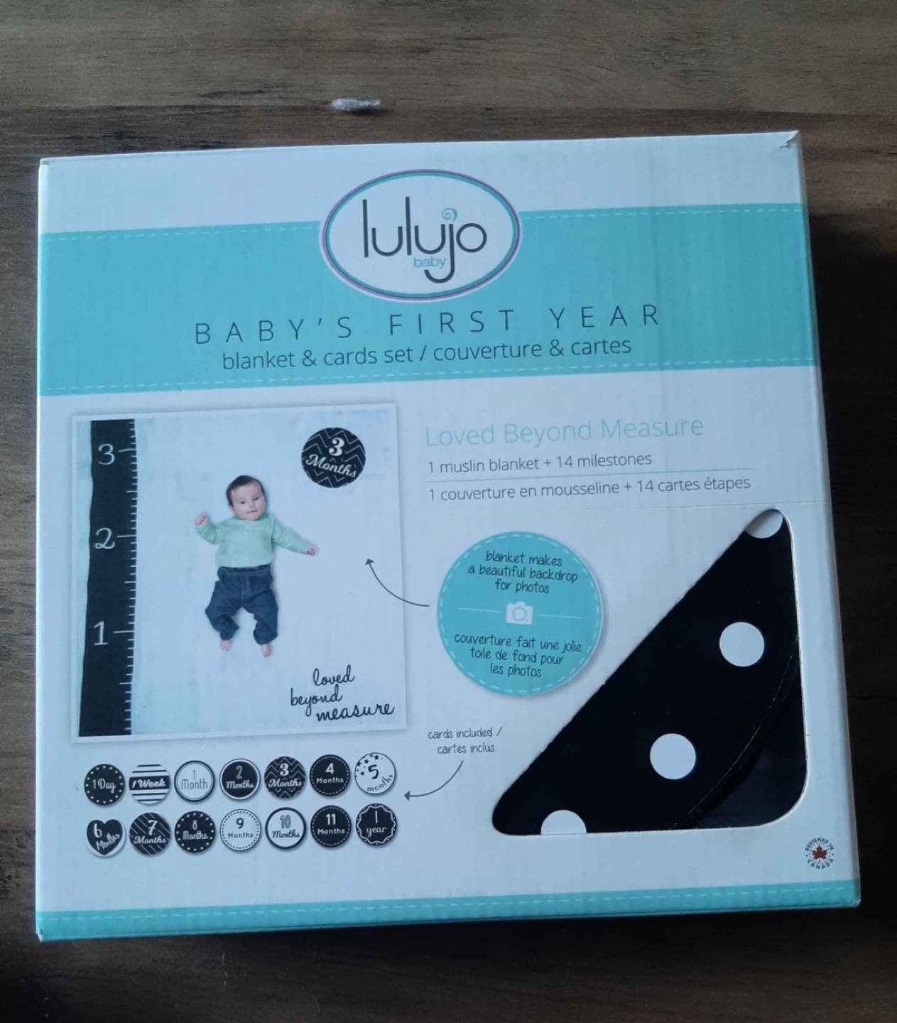 Lulujó Baby's First Year Milestone Blanket & Cards Set