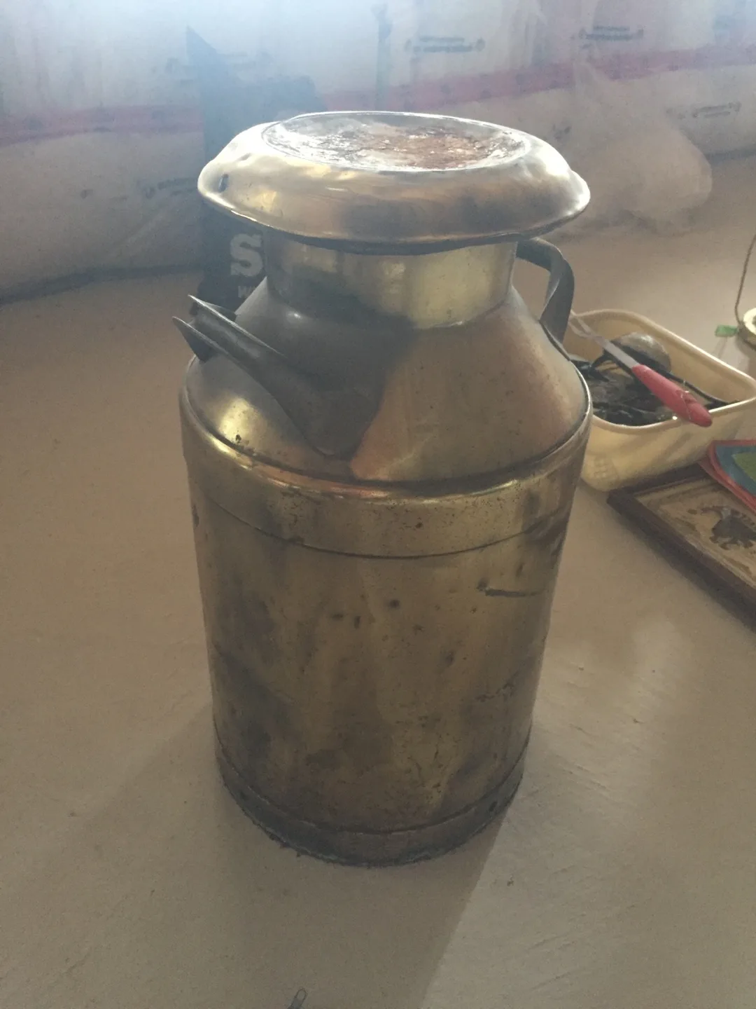 Vintage Brass Milk Can image indicator(2)