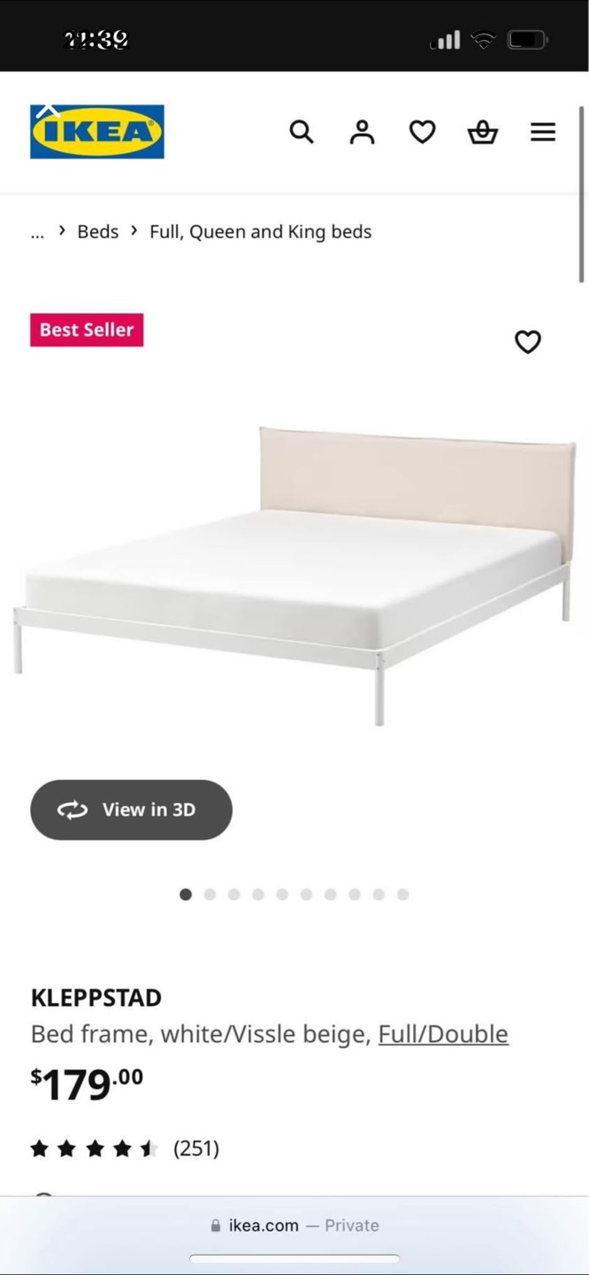 IKEA KLEPPSTAD Queen Bed Frame with VALEVÄG Queen Mattress - photo 4